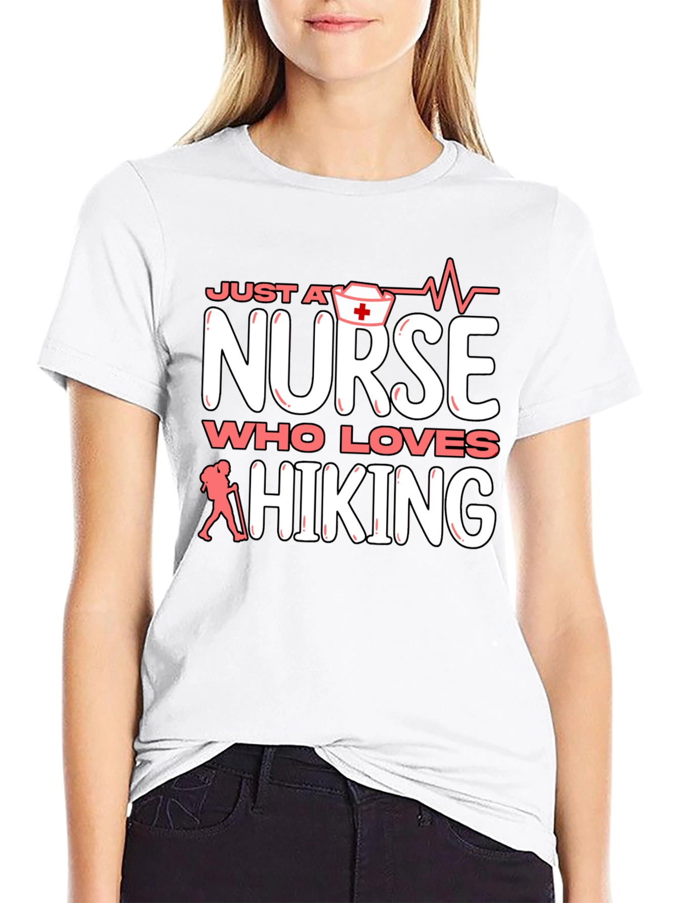 Nurse Who Loves Hiking Graphic T-Shirt
