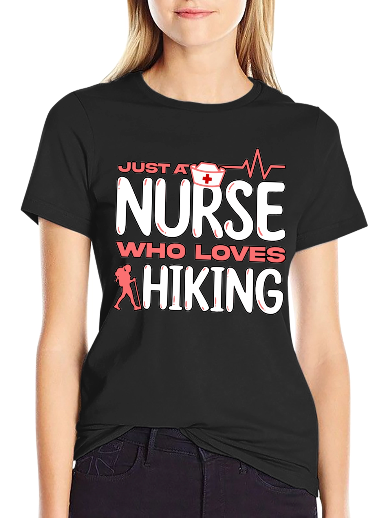 Nurse Who Loves Hiking Graphic T-Shirt
