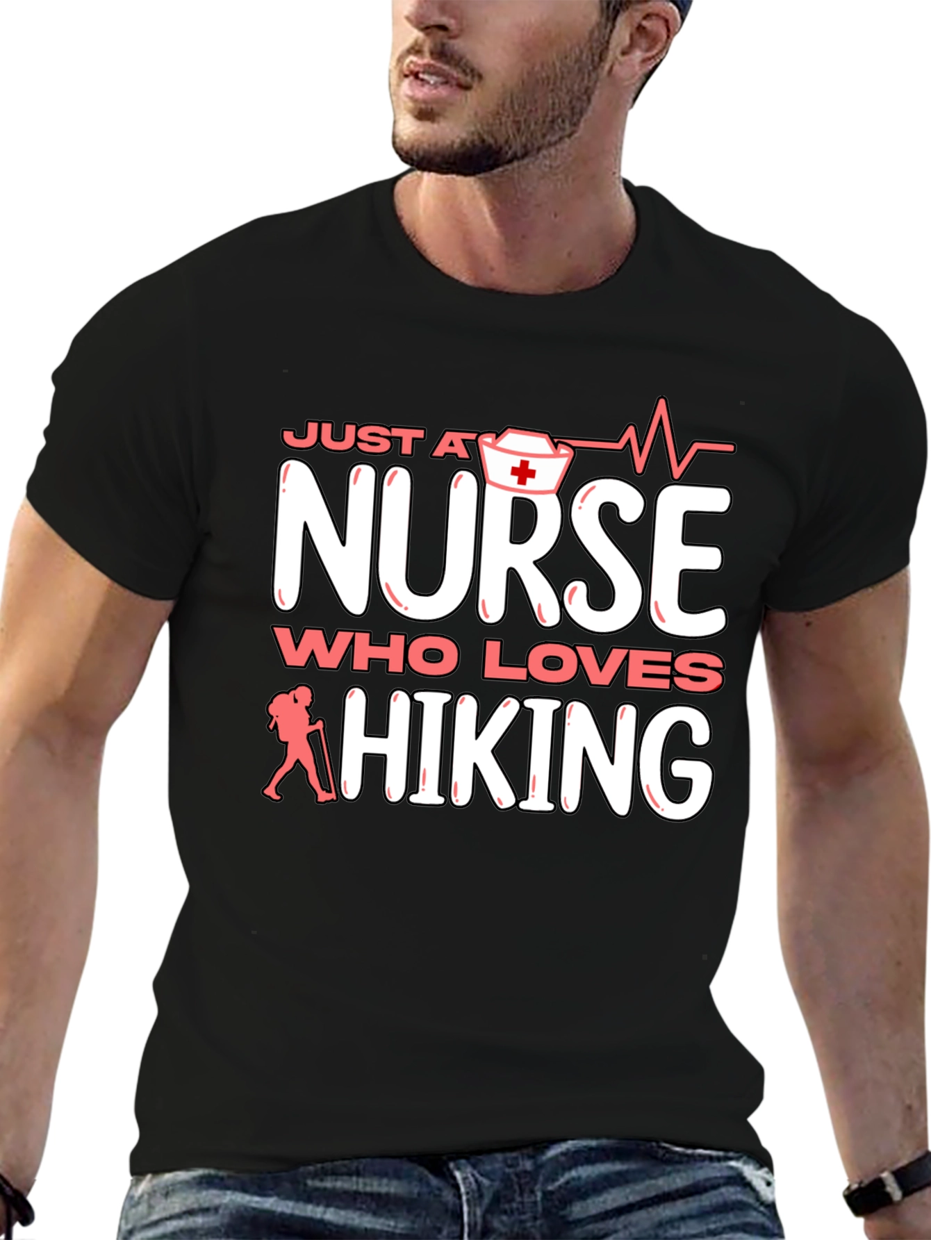 Nurse Who Loves Hiking Graphic T-Shirt