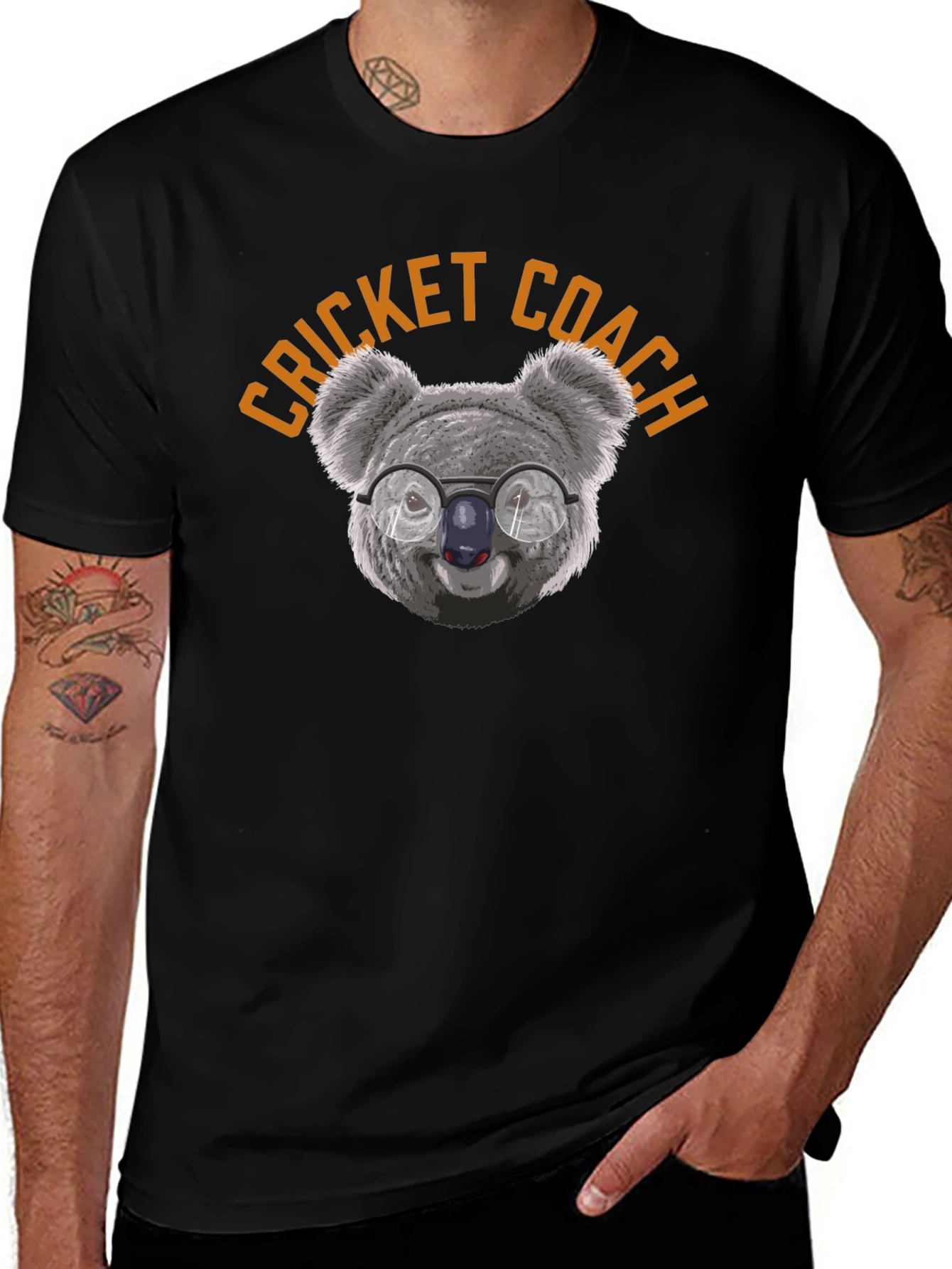 Cricket Coach Koala T-Shirt - Unique Graphic Tee