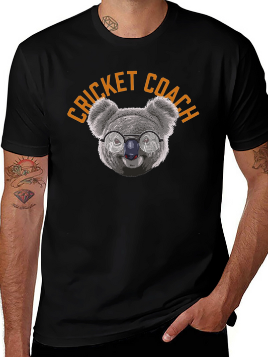 Cricket Coach Koala T-Shirt - Unique Graphic Tee