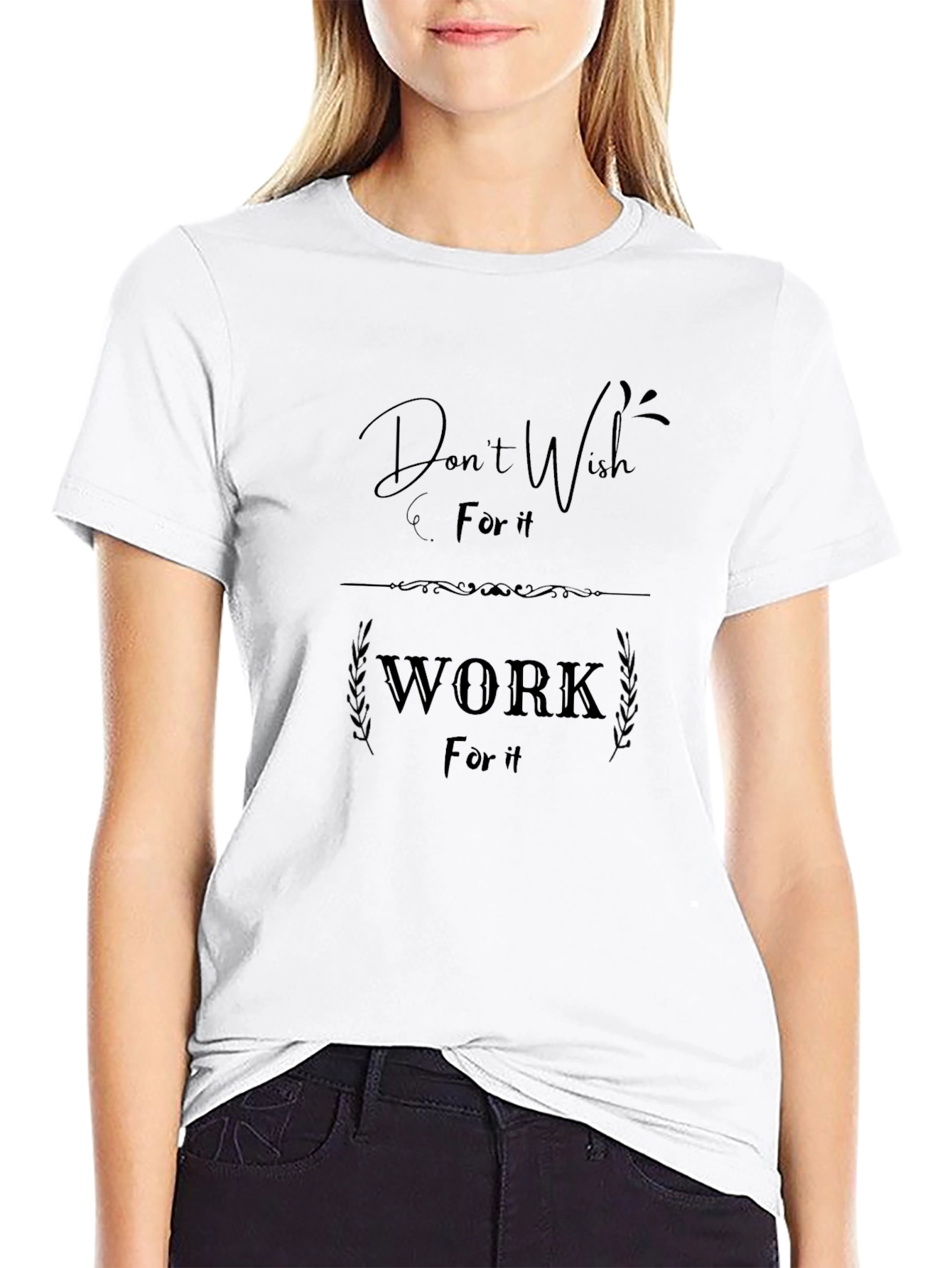 Motivational Black Graphic T-Shirt: Work For It