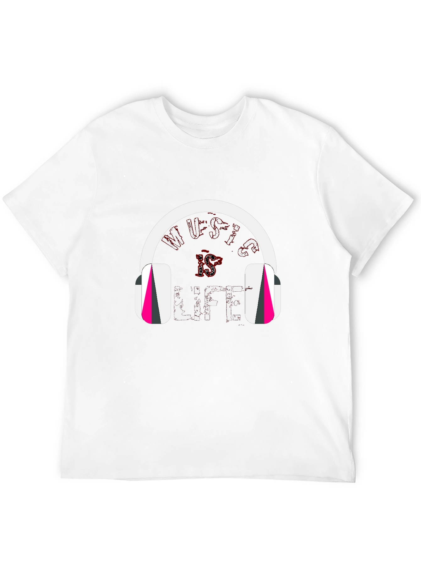 Music is Life Tee - Headphones Graphic Print