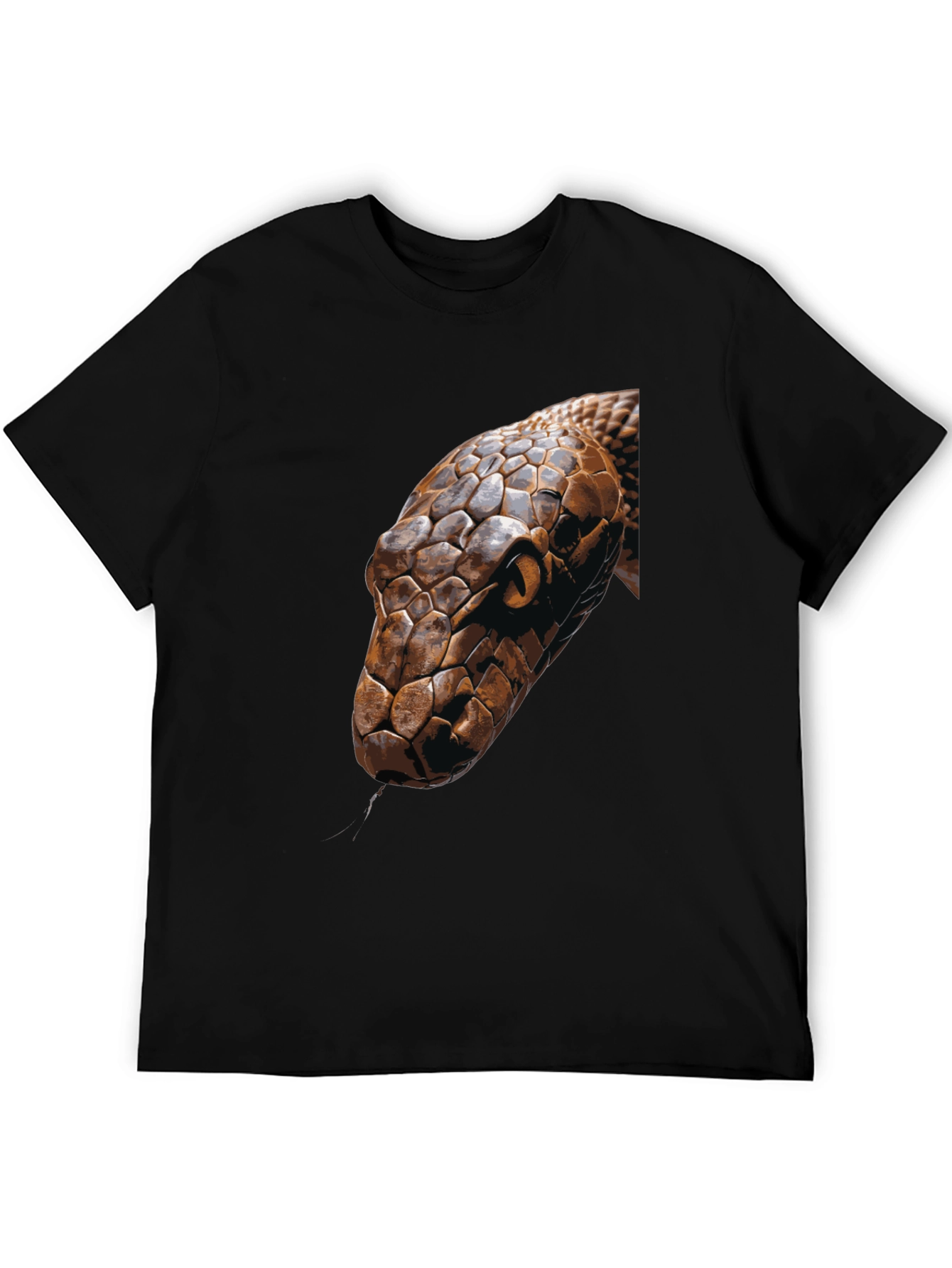 Mens Snake Graphic Print Crew Neck T-Shirt