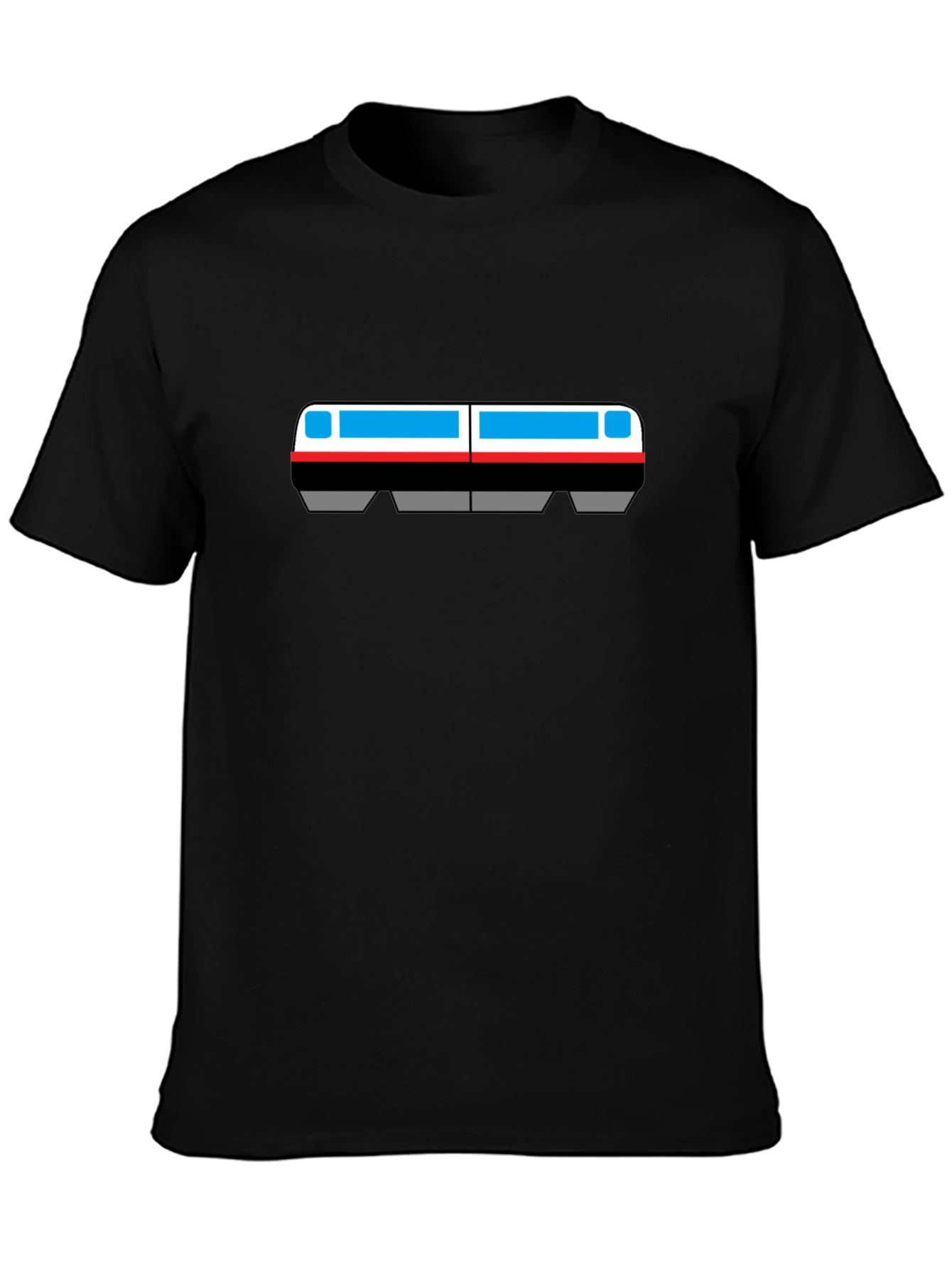 Retro Subway Train Graphic Tee - Black