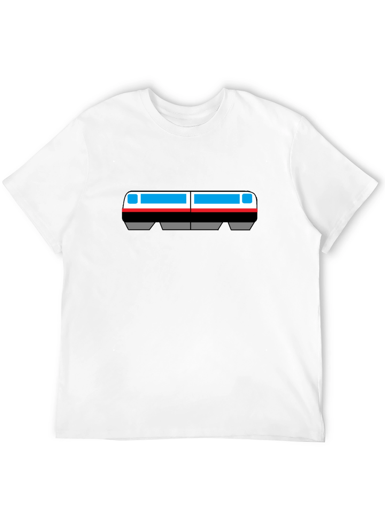 Retro Subway Train Graphic Tee - Black