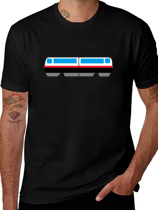 Retro Subway Train Graphic Tee - Black