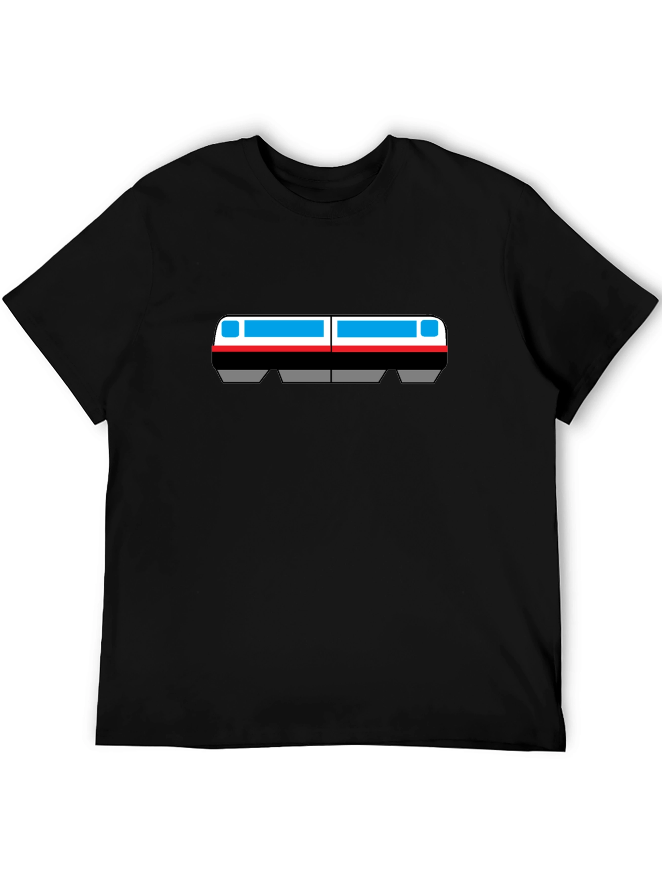Retro Subway Train Graphic Tee - Black