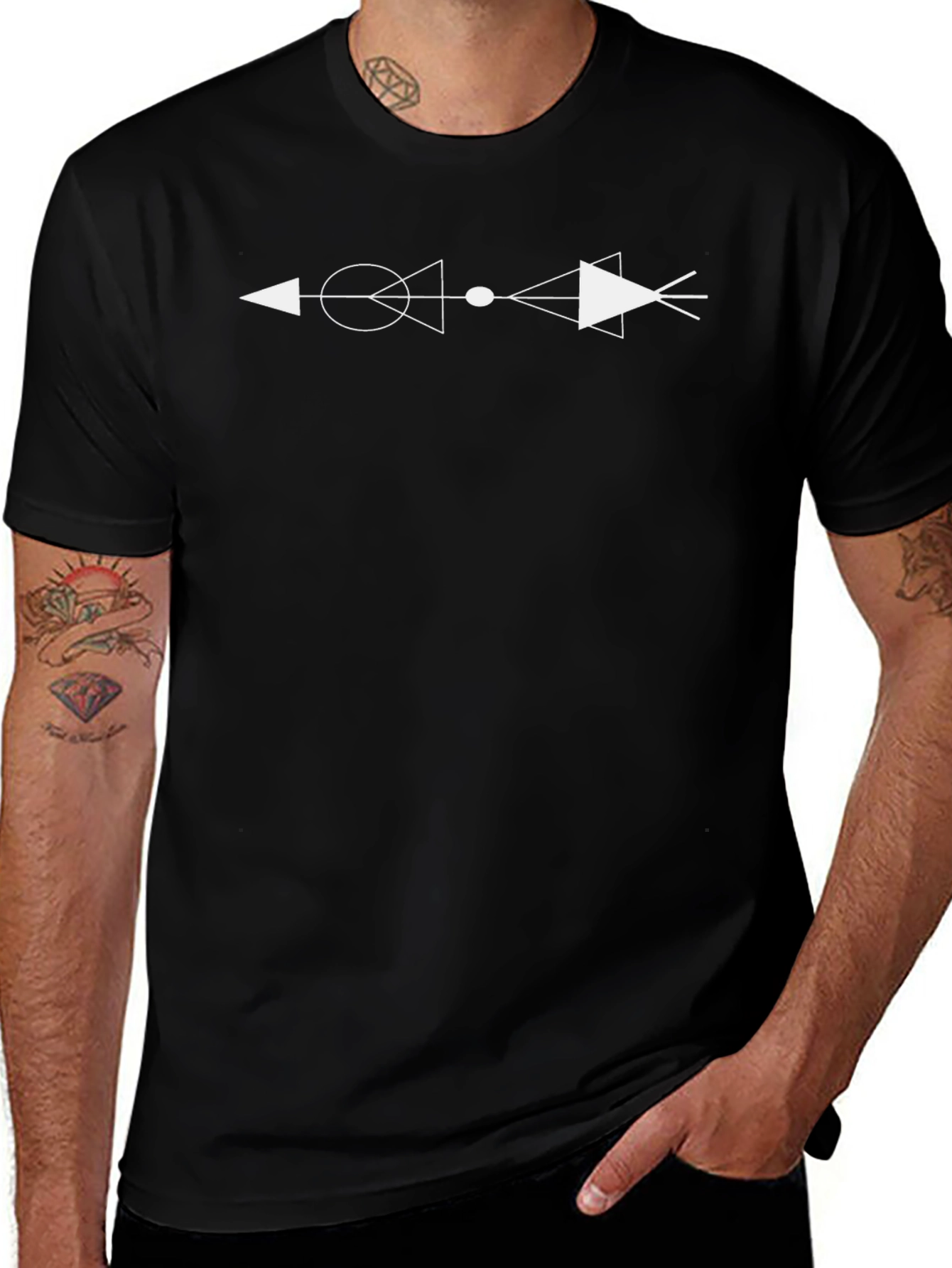 Abstract Symbol Graphic Tee - Black