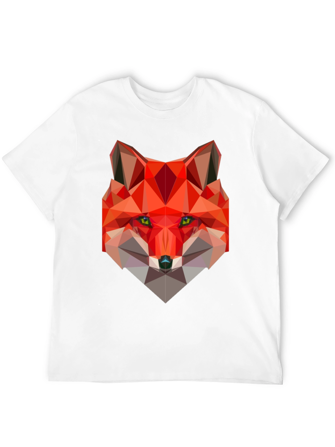 Geometric Fox Graphic Black T-Shirt