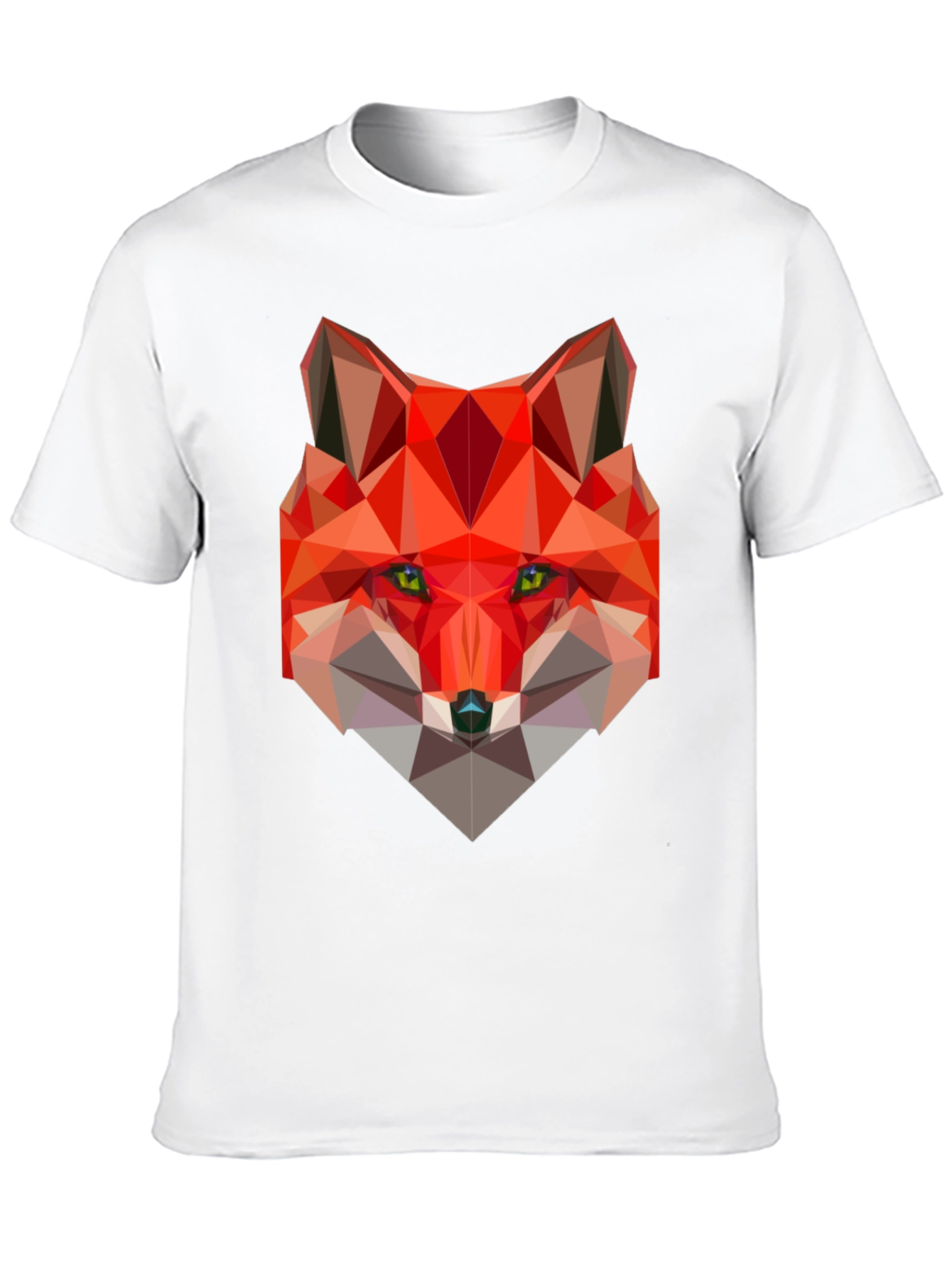Geometric Fox Graphic Black T-Shirt