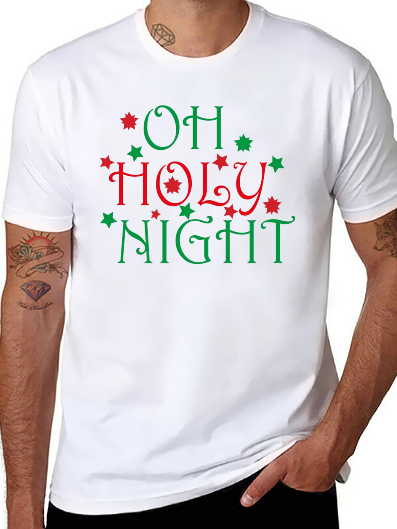 Oh Holy Night Christmas Holiday Graphic Tee