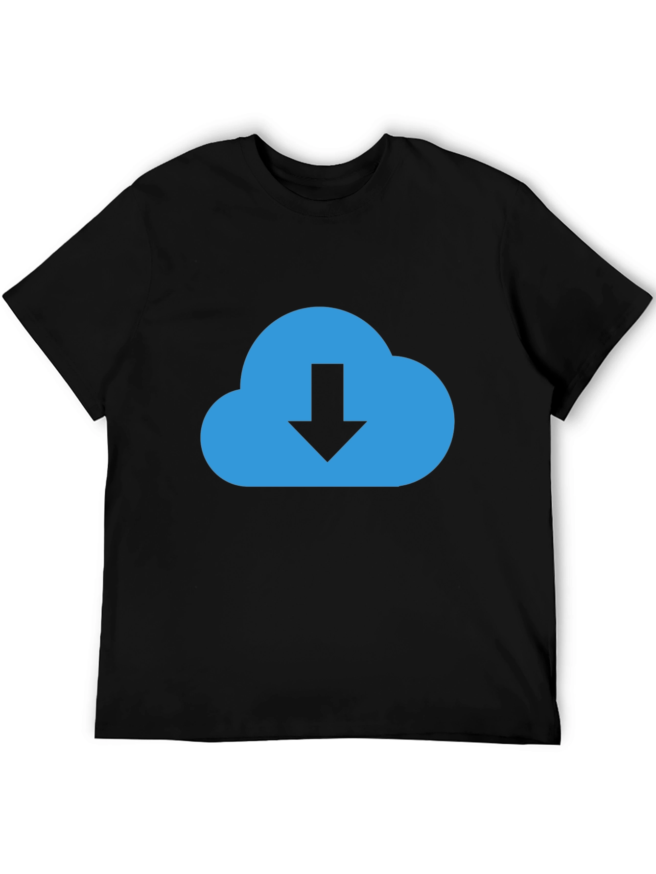 Cloud Download Graphic Tee - Stylish Black T-Shirt