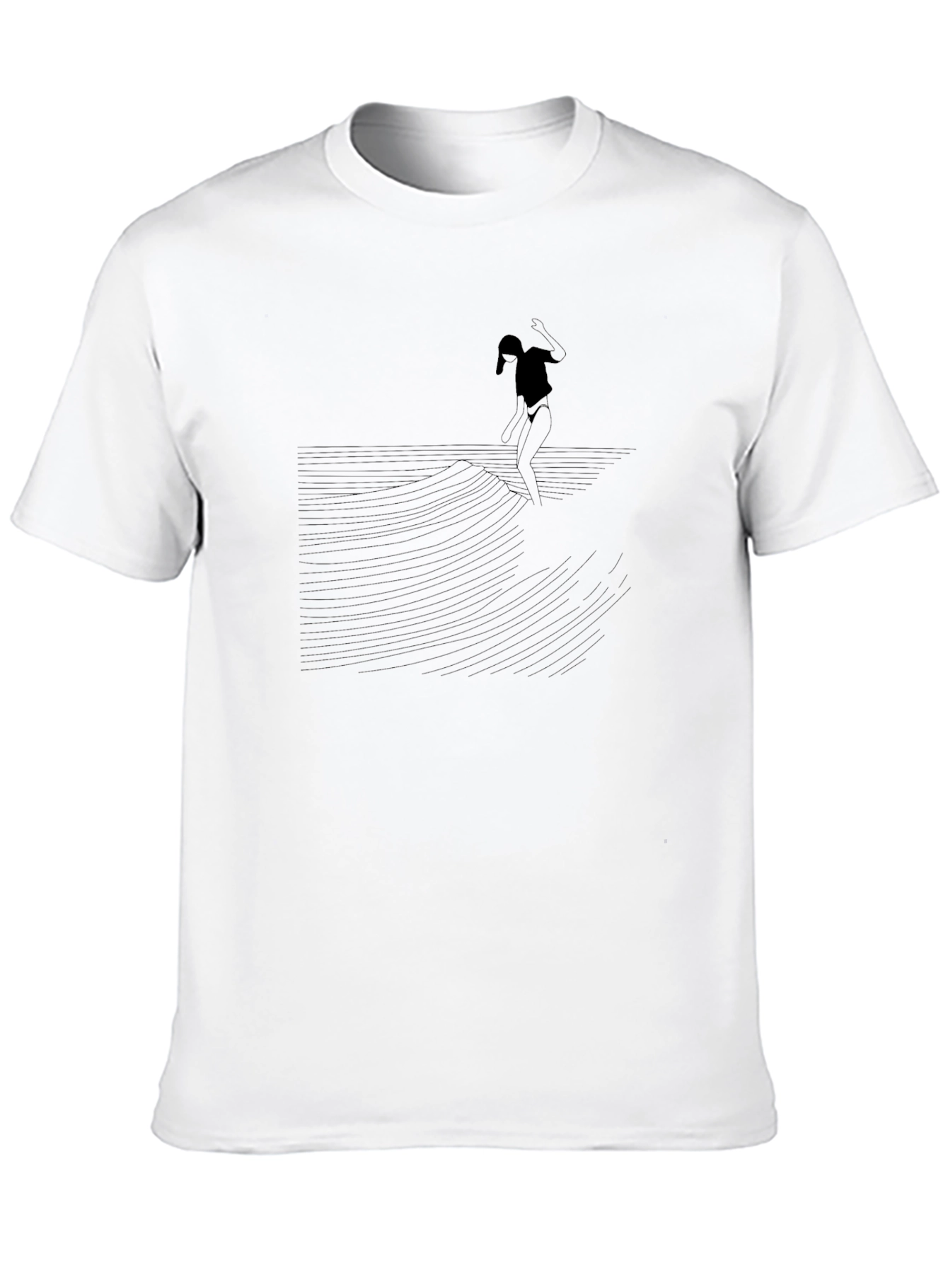 Surfing Silhouette Black T-Shirt
