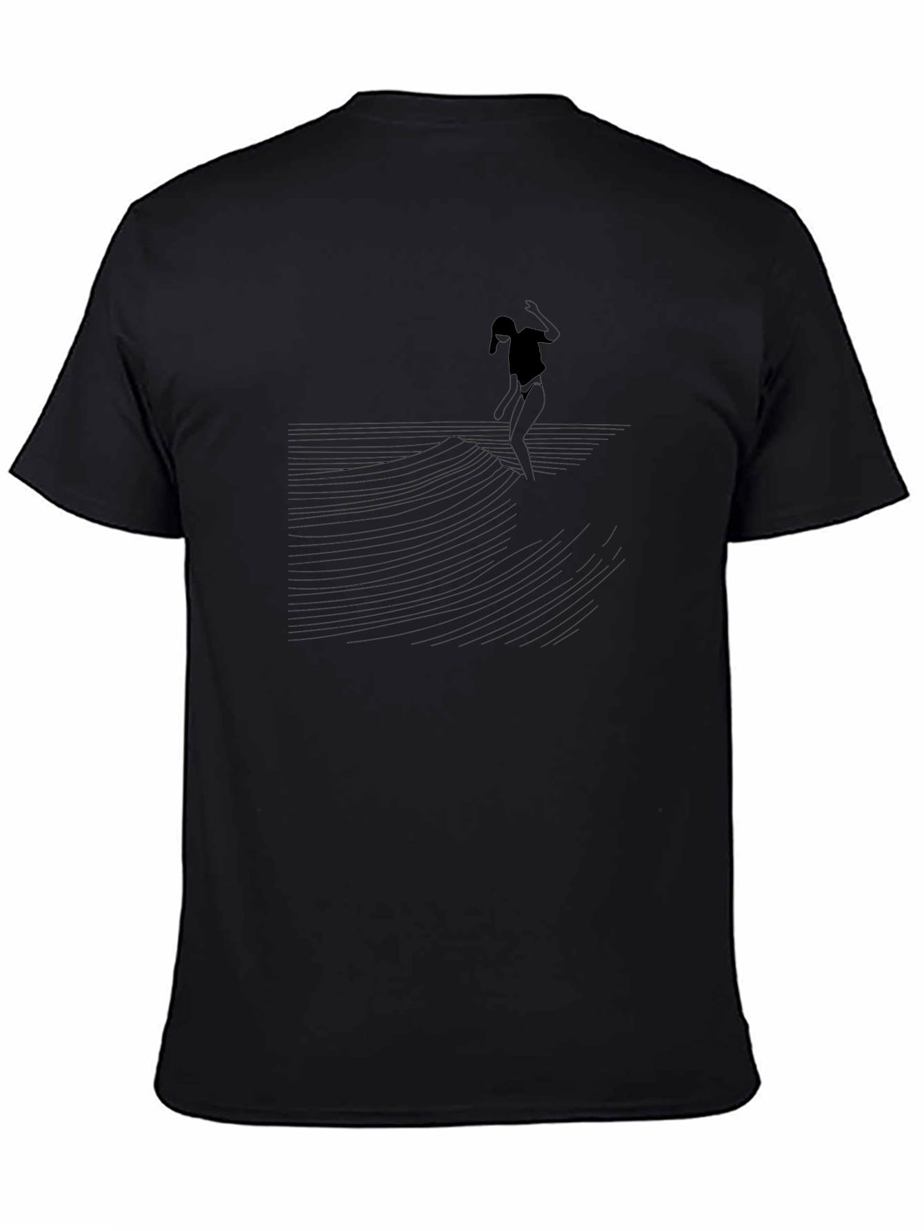 Surfing Silhouette Black T-Shirt