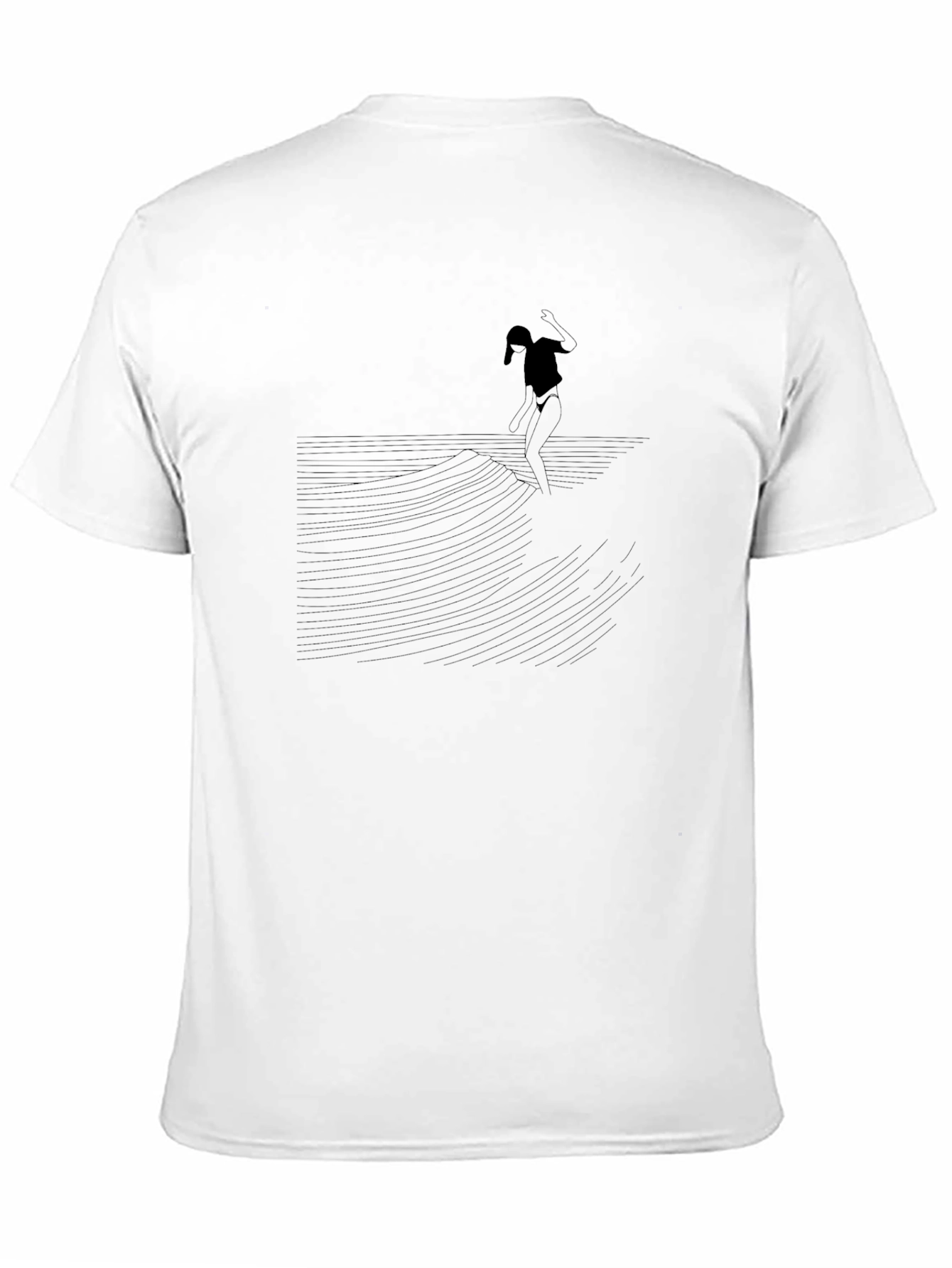Surfing Silhouette Black T-Shirt