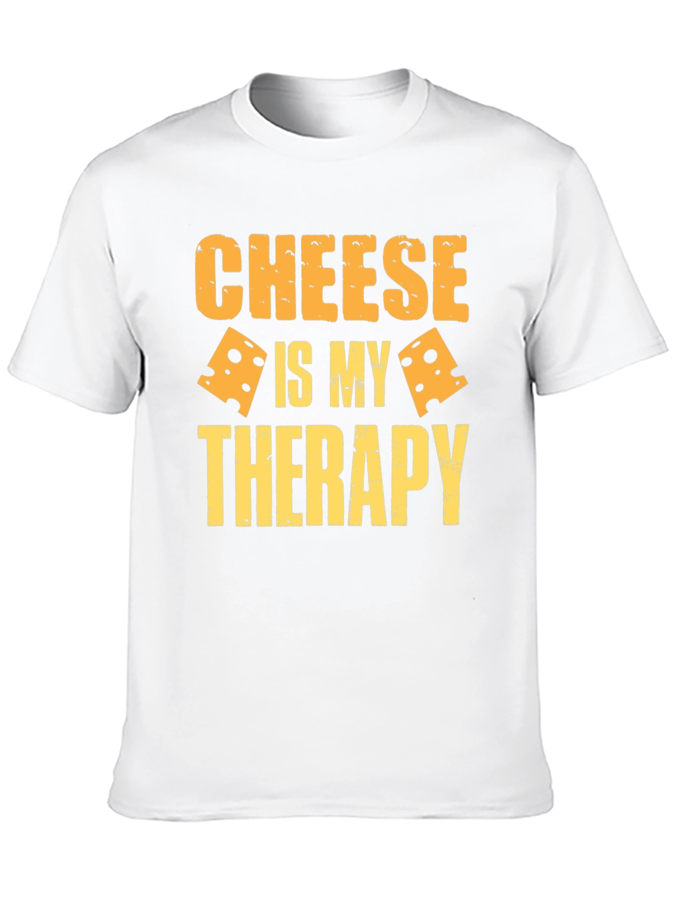 Cheese Is My Therapy Graphic T-Shirt - Black