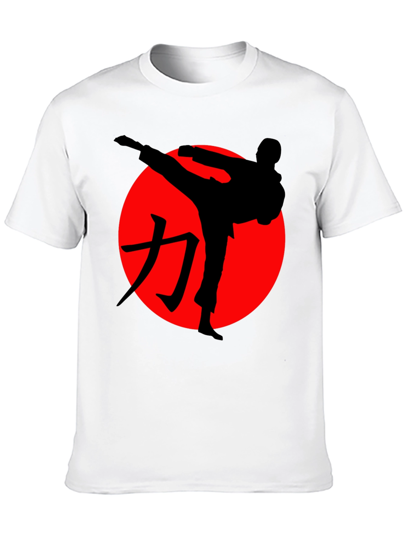 Karate Silhouette Graphic Tee - Black