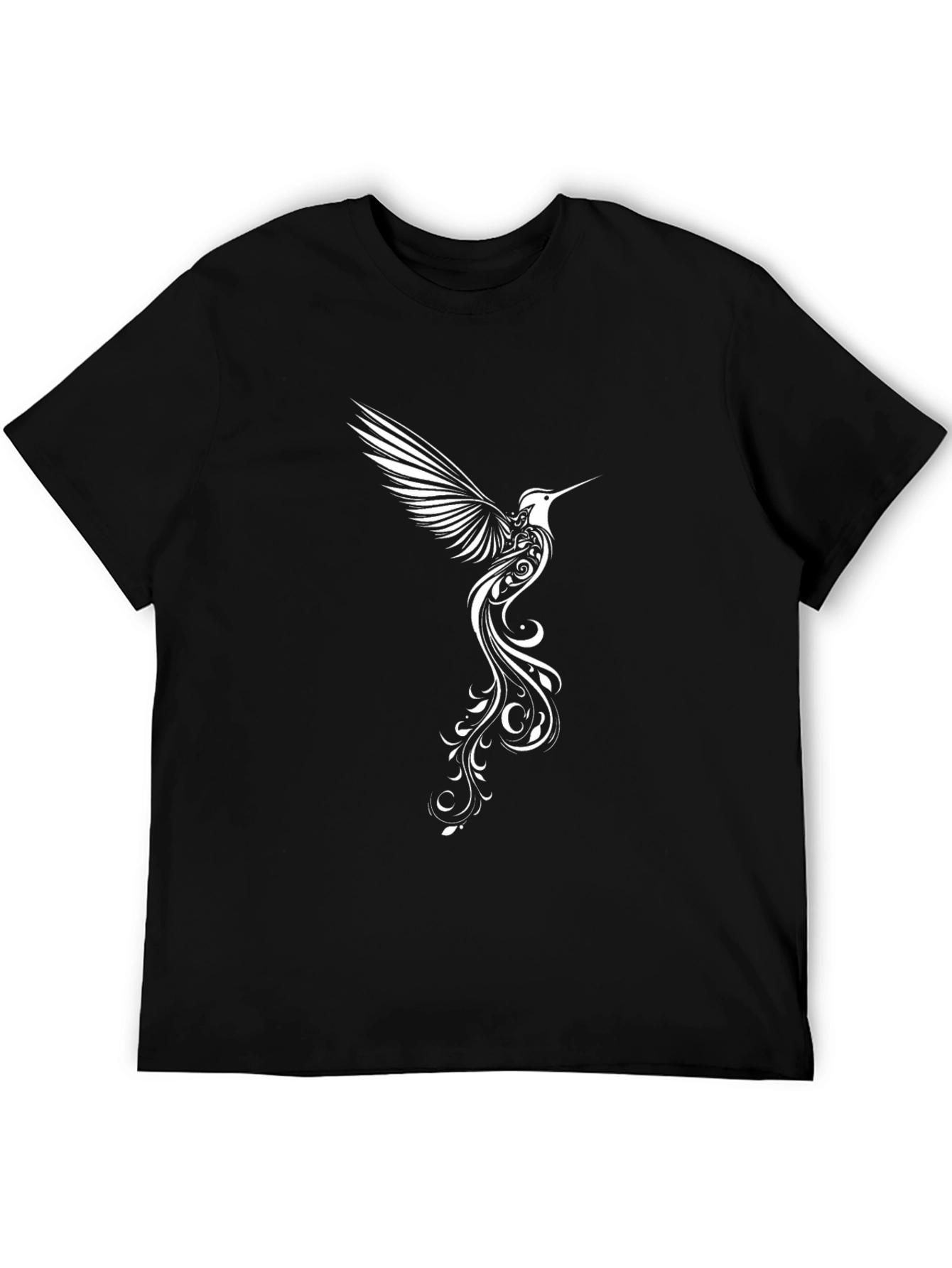 Hummingbird Graphic Tee - Stylish Black T-Shirt