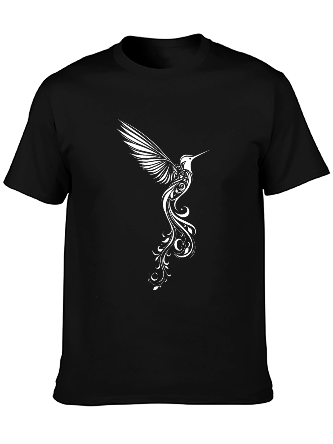 Hummingbird Graphic Tee - Stylish Black T-Shirt