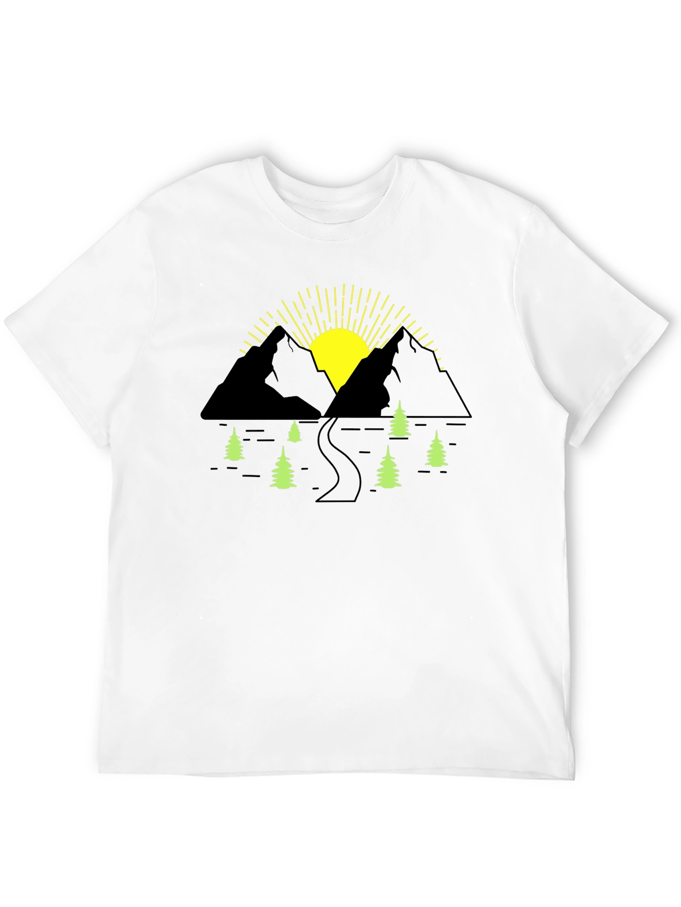 Mountain Sunrise Graphic Tee - Black