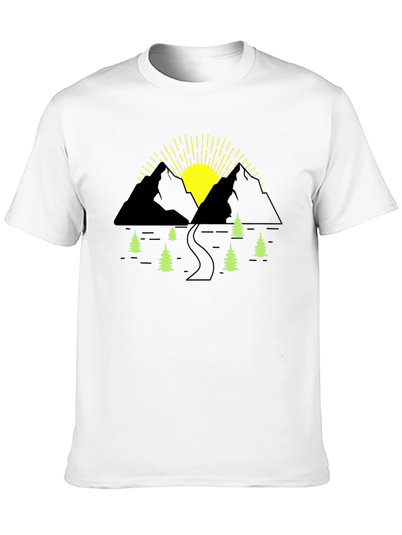 Mountain Sunrise Graphic Tee - Black