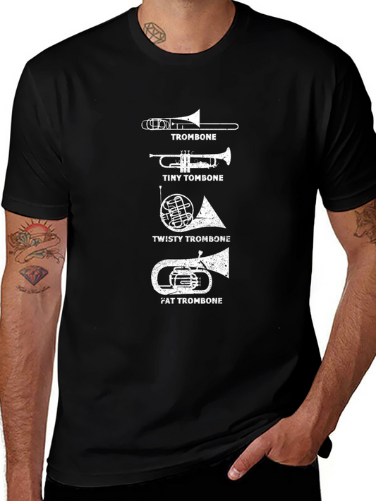 Trombone Types Graphic Tee - Musicians Humor