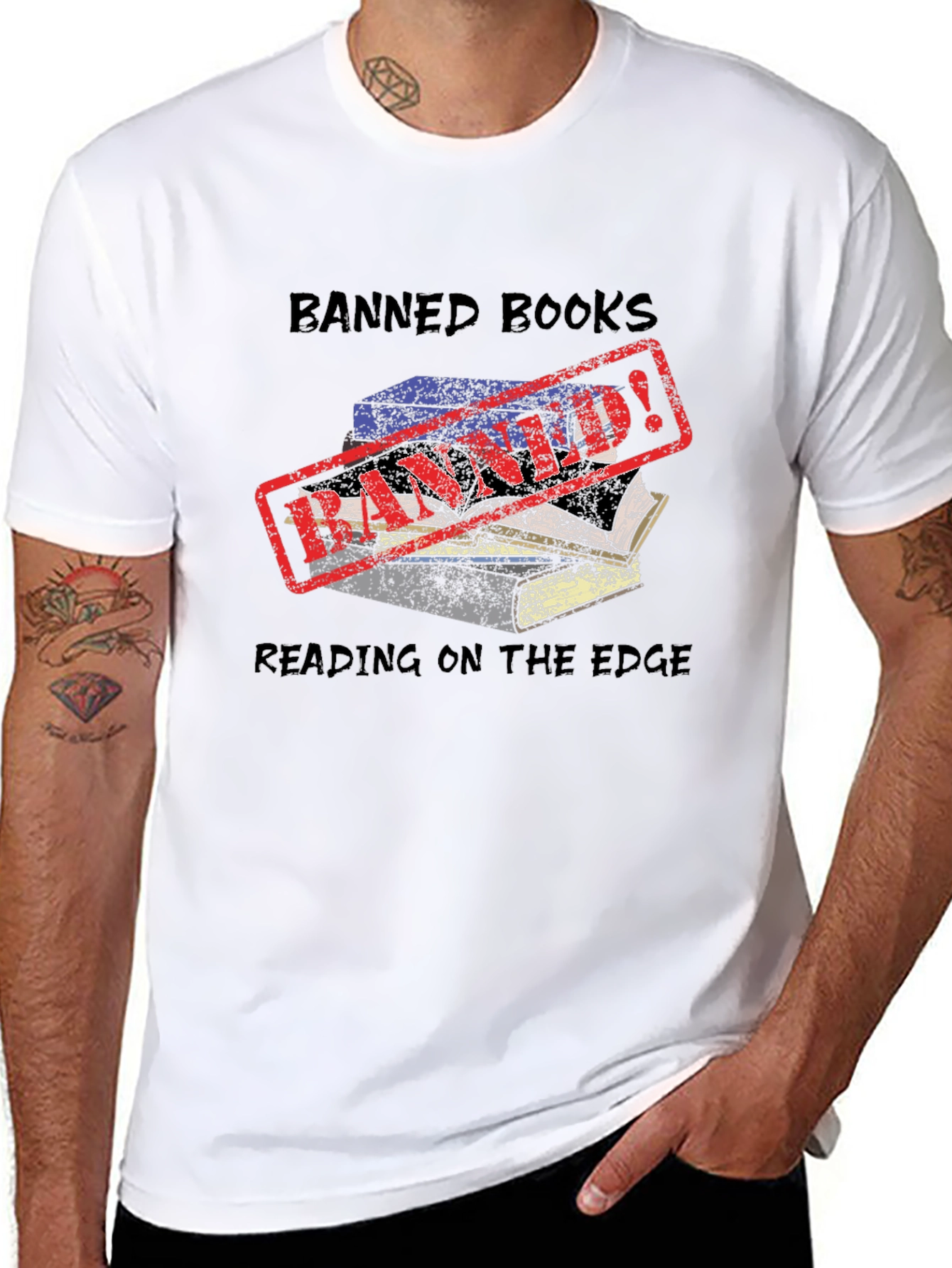 Banned Books Reading on the Edge Tee