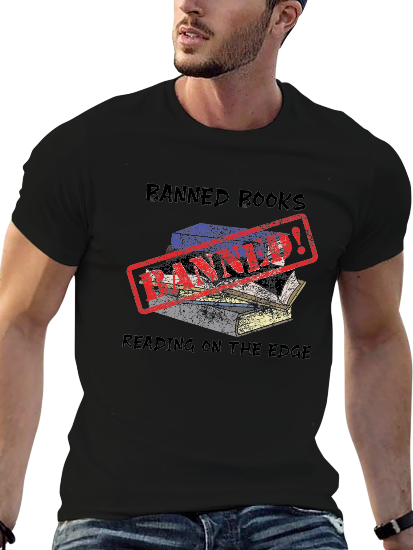 Banned Books Reading on the Edge Tee