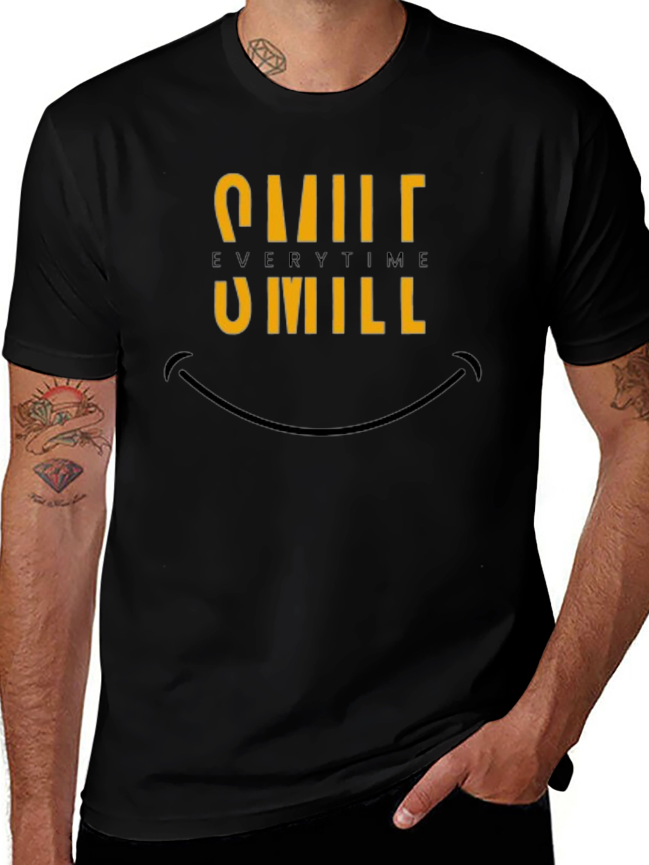 Smile Every Time Graphic Tee - Black