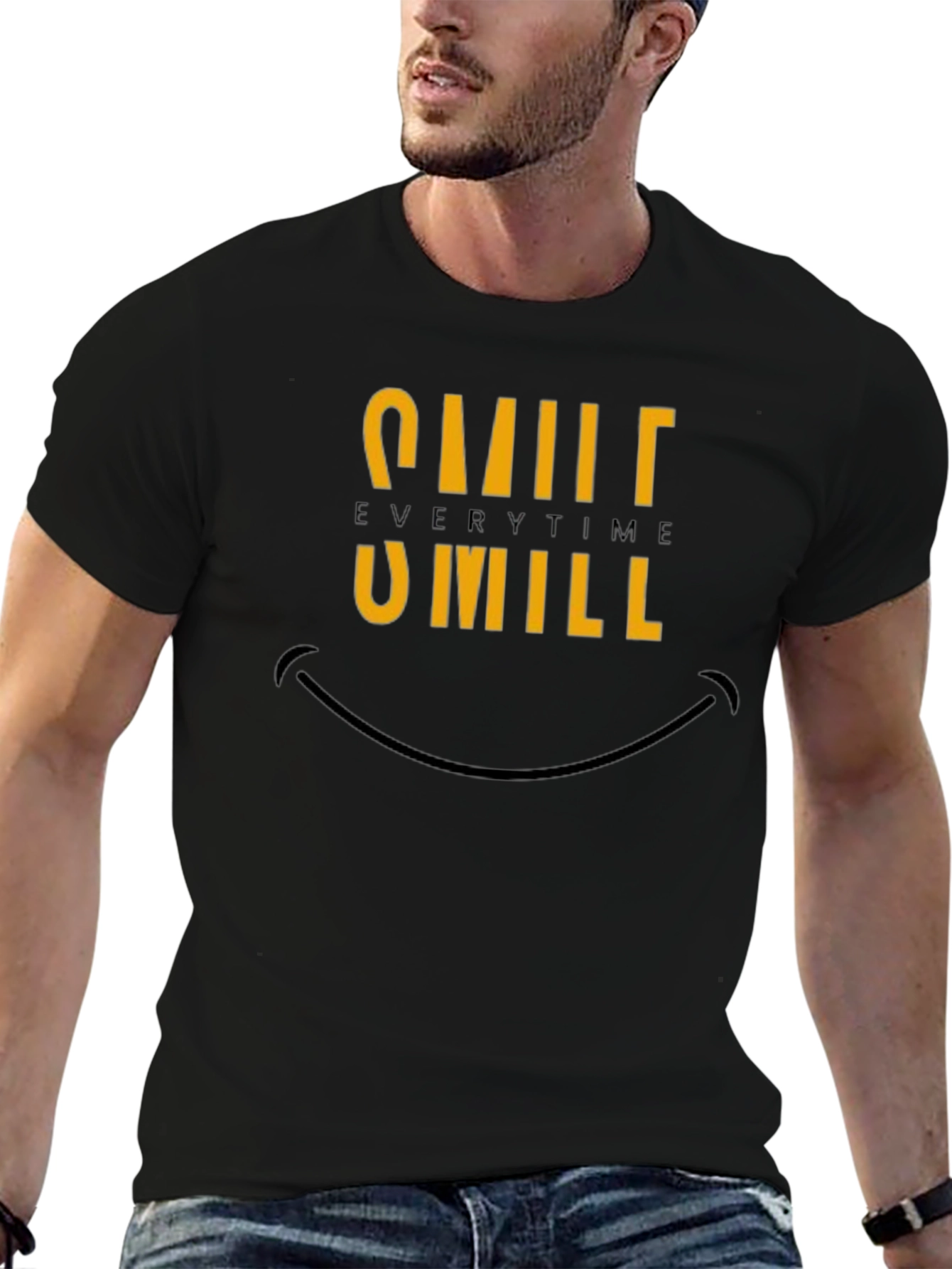 Smile Every Time Graphic Tee - Black