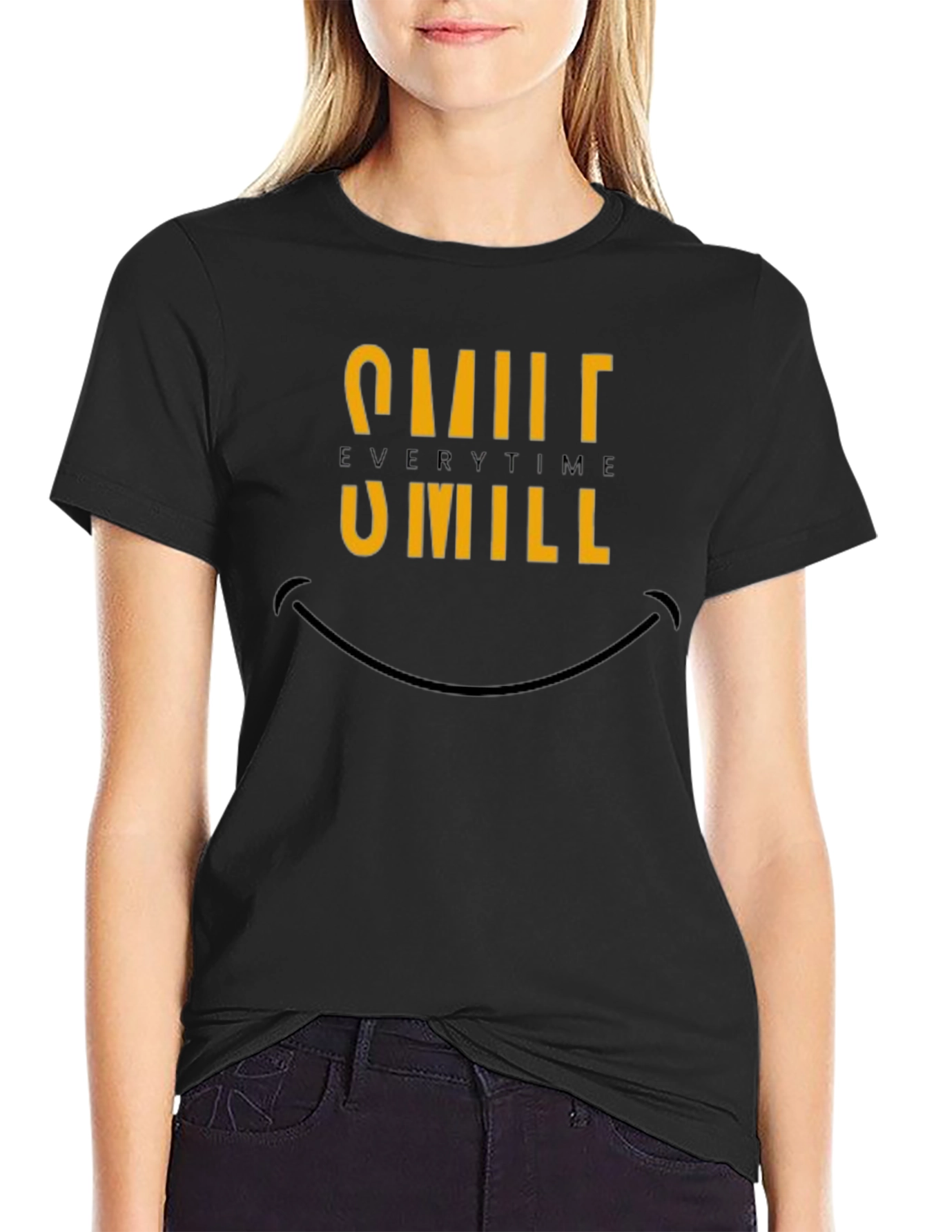 Smile Every Time Graphic Tee - Black