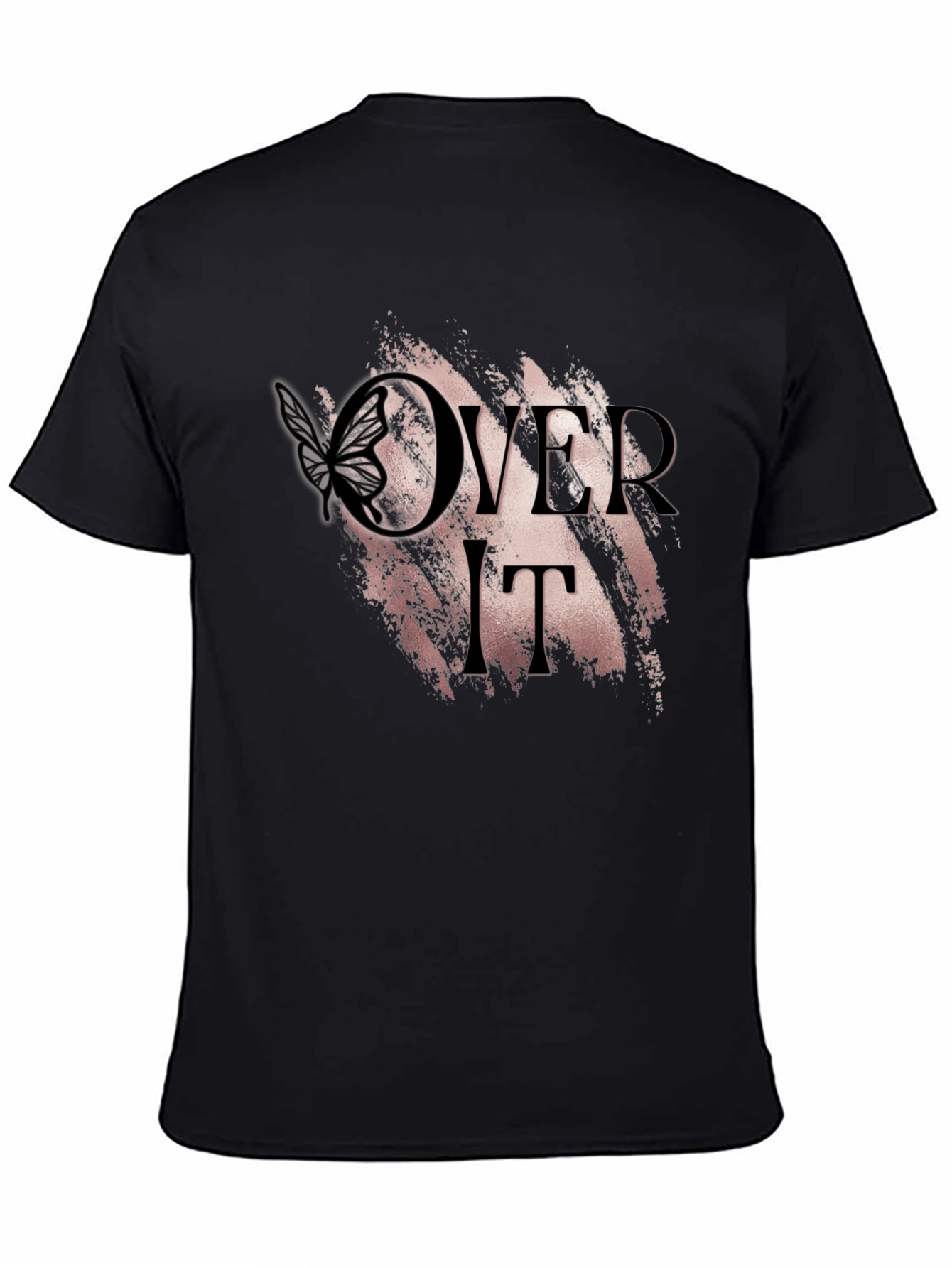 Over It Butterfly Graphic Tee - Modern Black T-Shirt