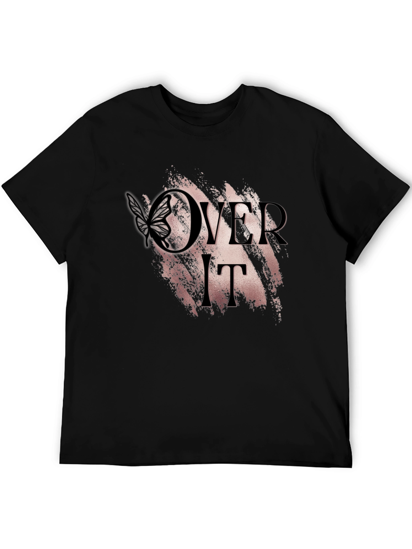 Over It Butterfly Graphic Tee - Modern Black T-Shirt