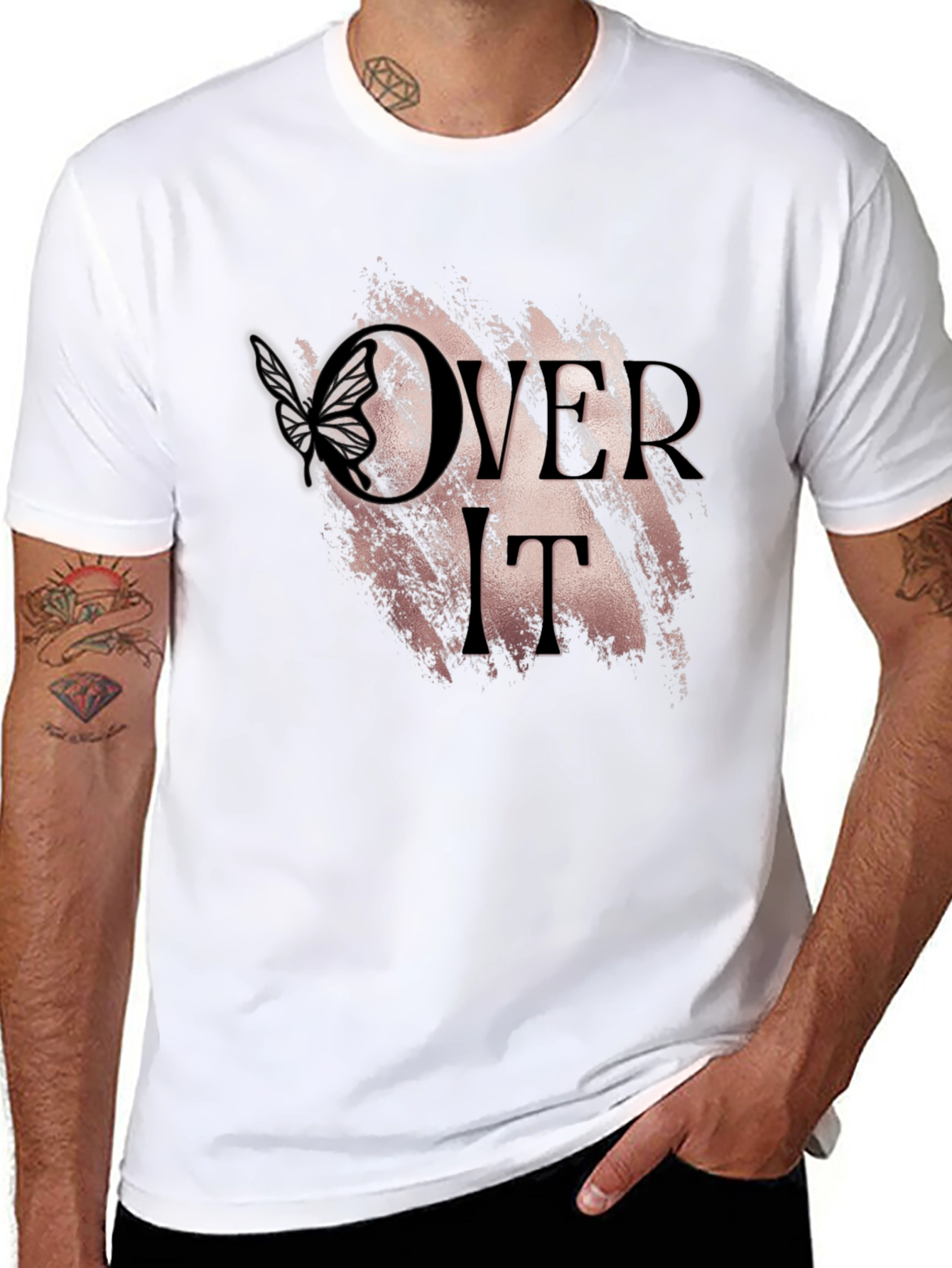 Over It Butterfly Graphic Tee - Modern Black T-Shirt