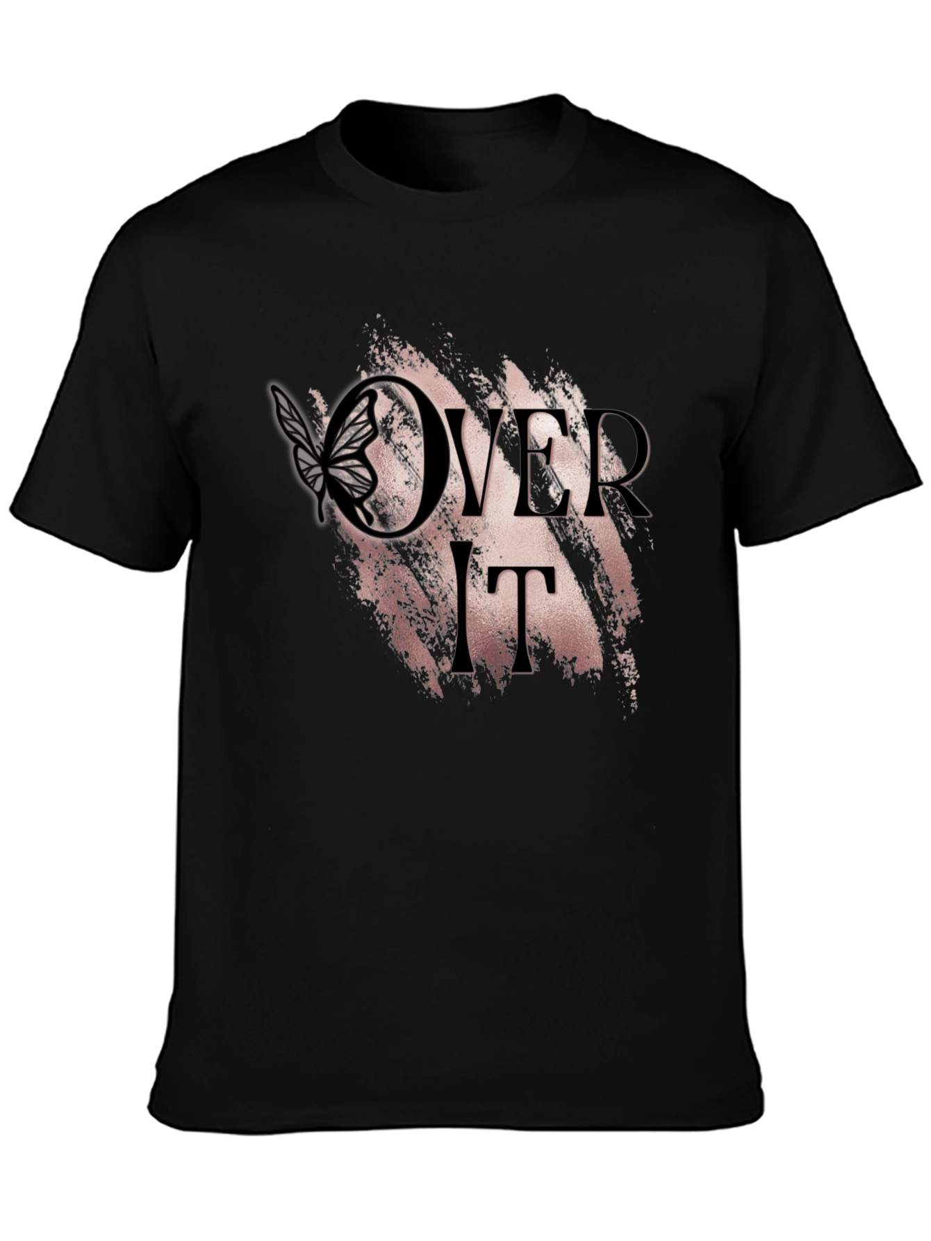 Over It Butterfly Graphic Tee - Modern Black T-Shirt