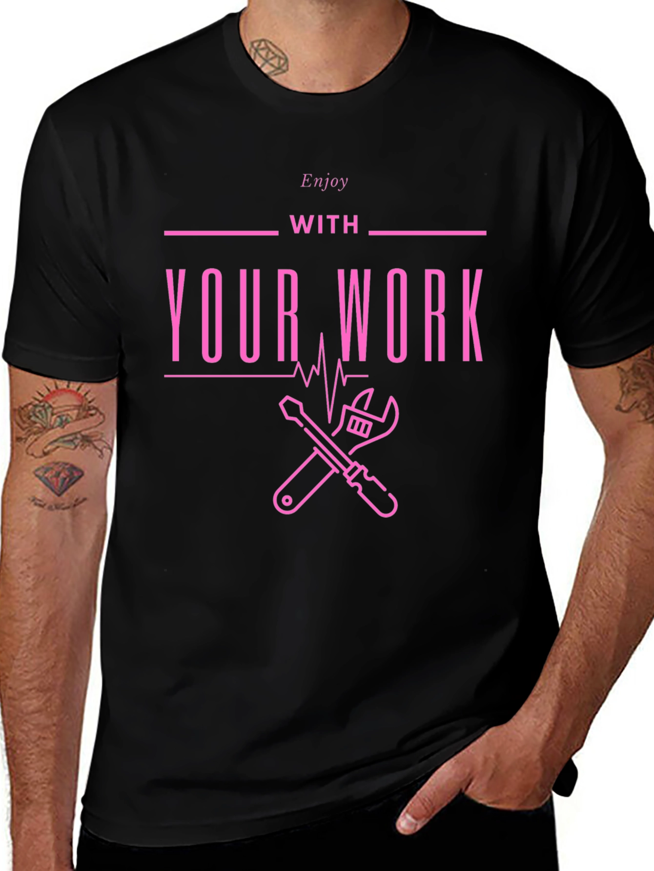 Enjoy Your Work Graphic Tee - Black