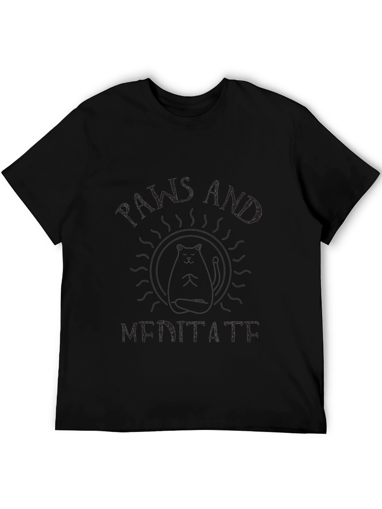 Paws and Meditate Black T-Shirt