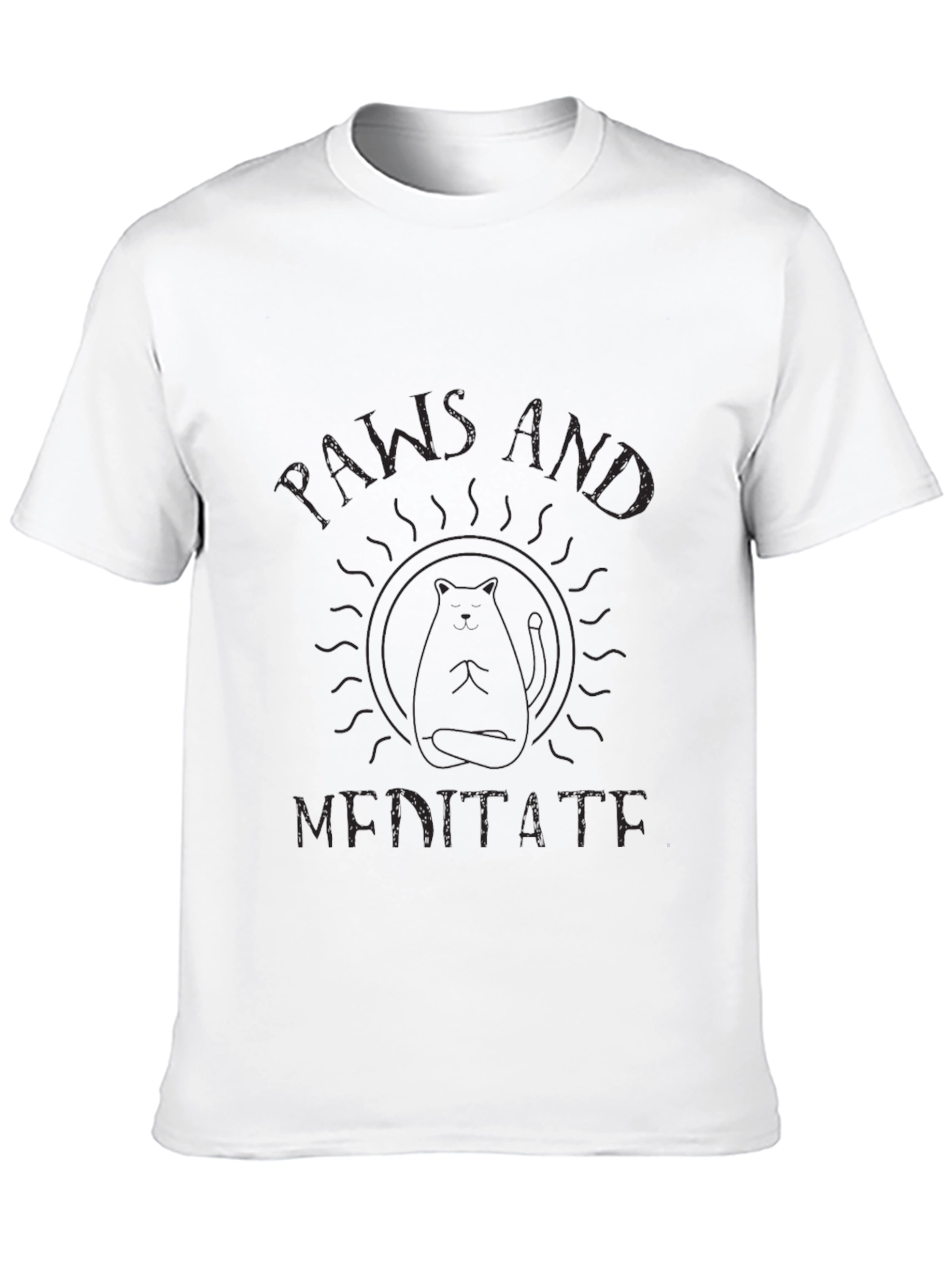 Paws and Meditate Black T-Shirt