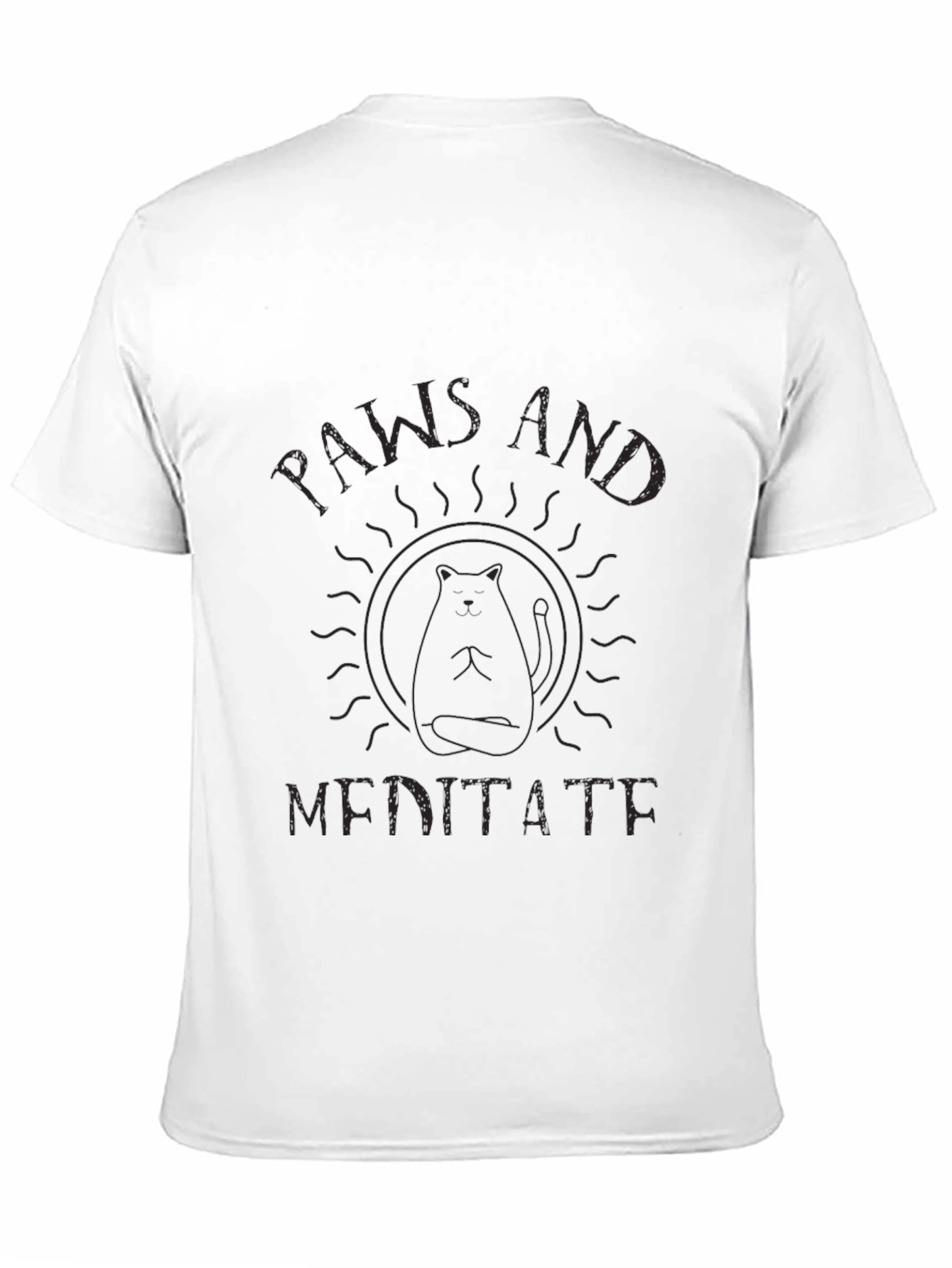Paws and Meditate Black T-Shirt