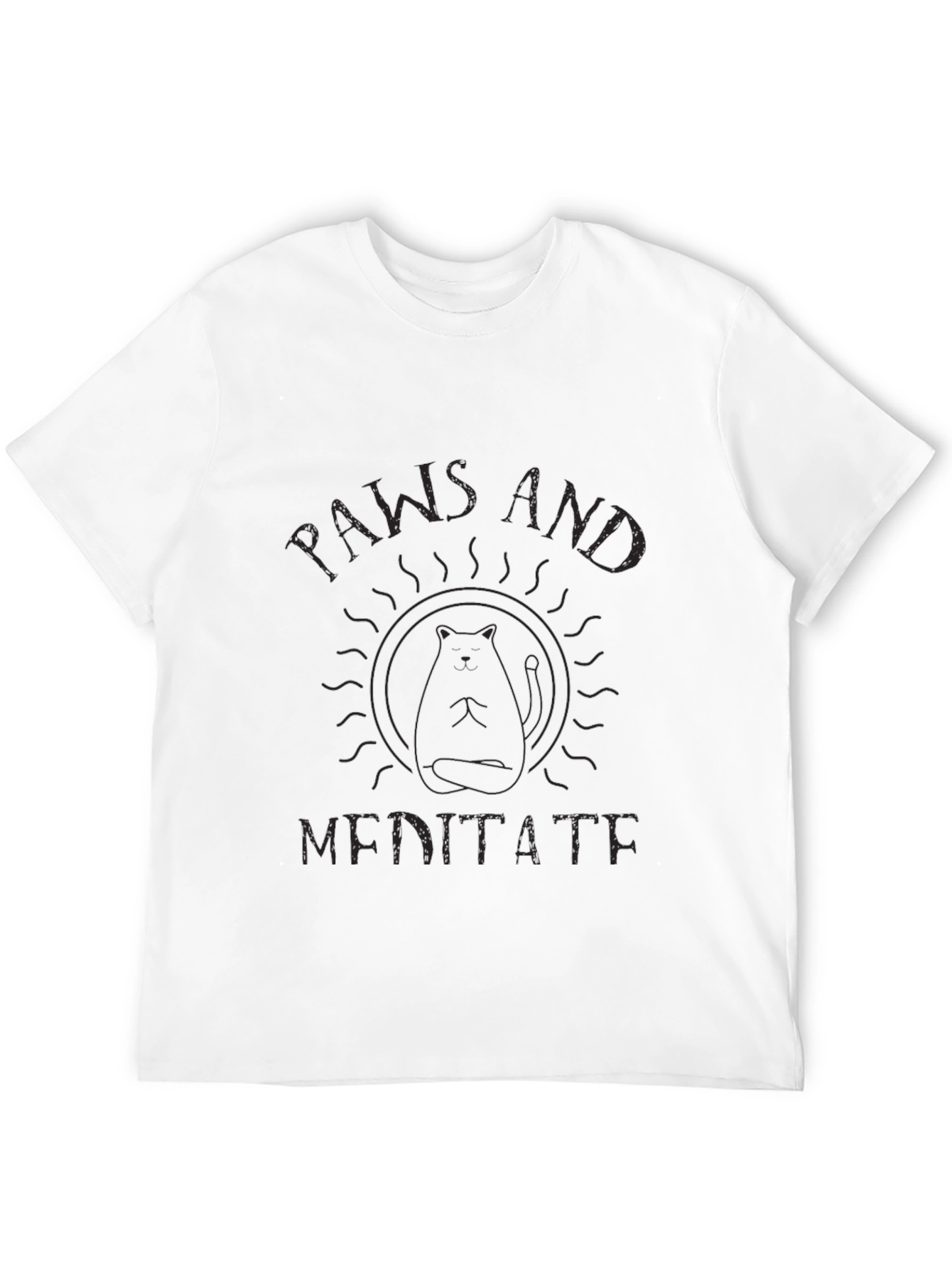 Paws and Meditate Black T-Shirt