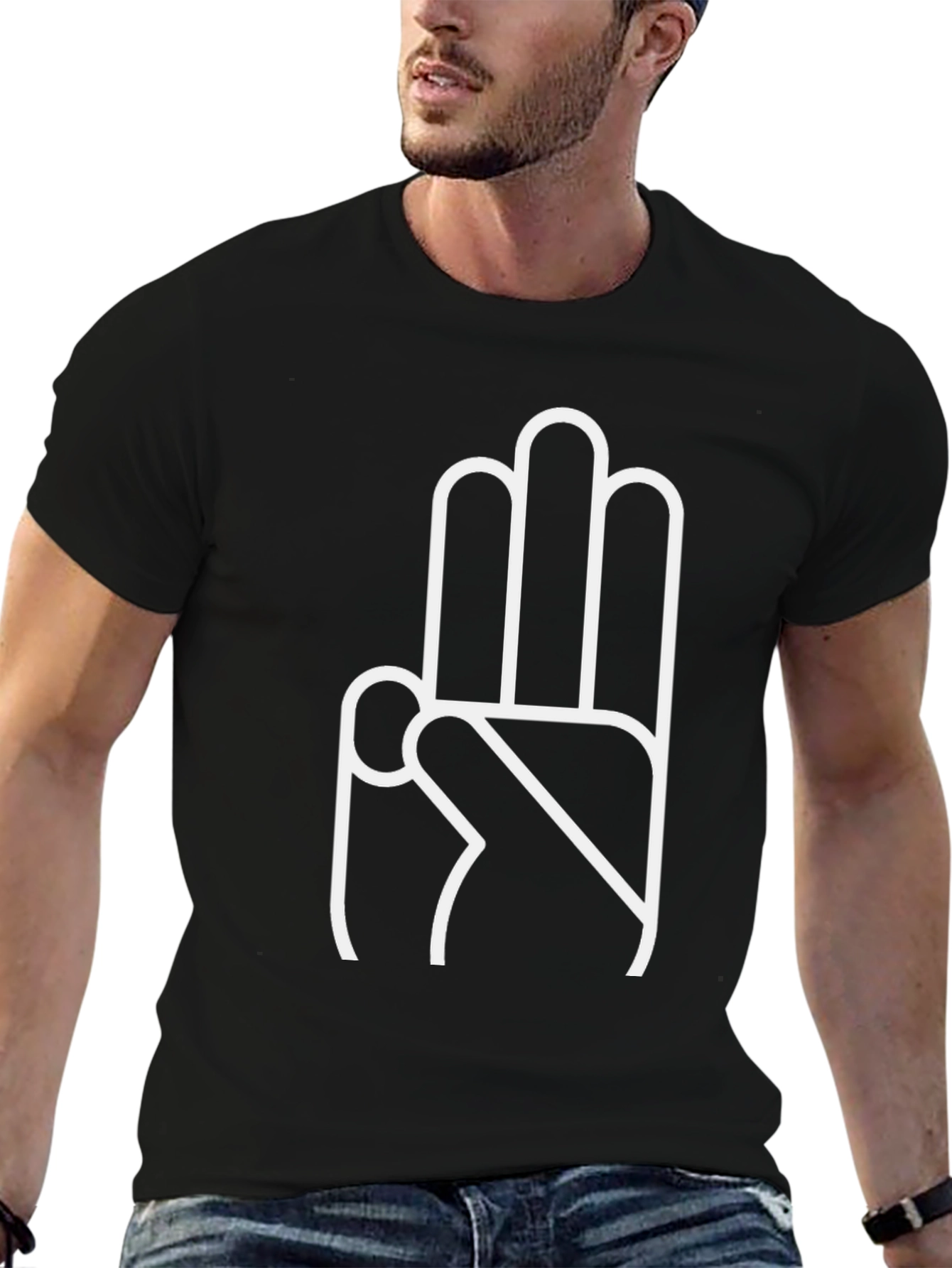 Hand Sign Black T-Shirt