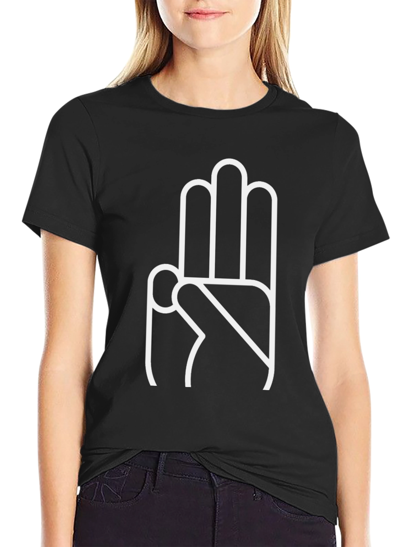 Hand Sign Black T-Shirt