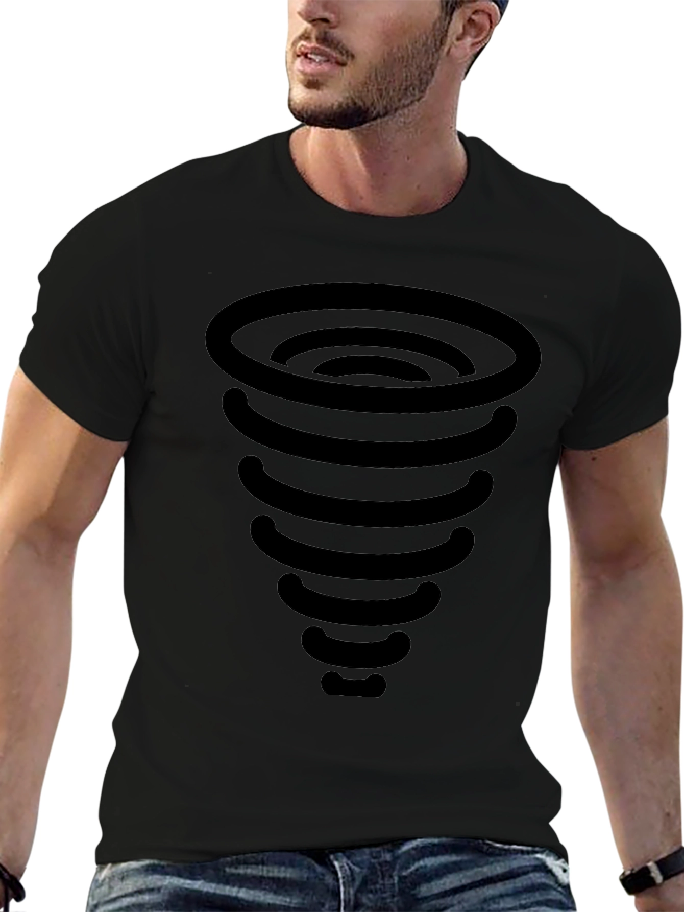 Tornado Graphic T-Shirt - Black Cotton Tee