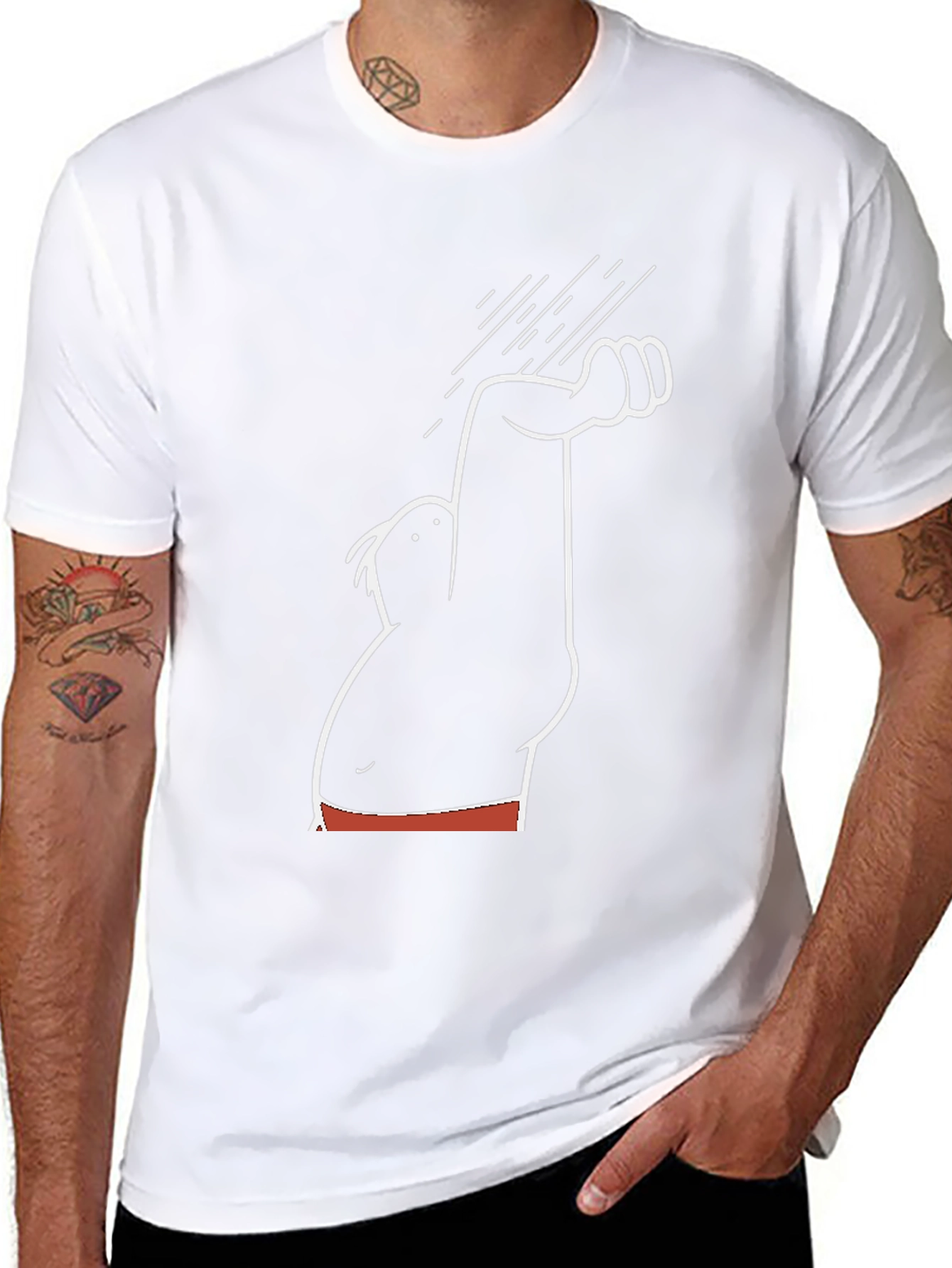 Funny Cartoon Graphic Tee - Black