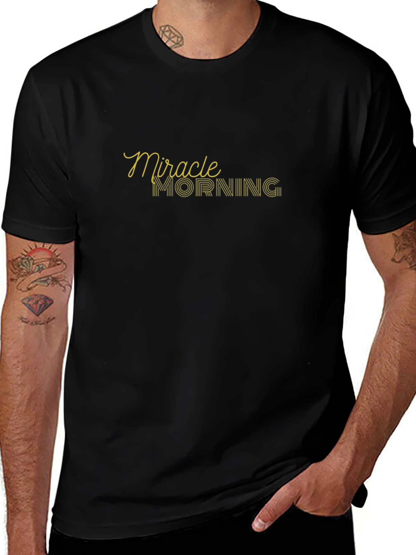 Miracle Morning Graphic Tee - Black Cotton T-Shirt