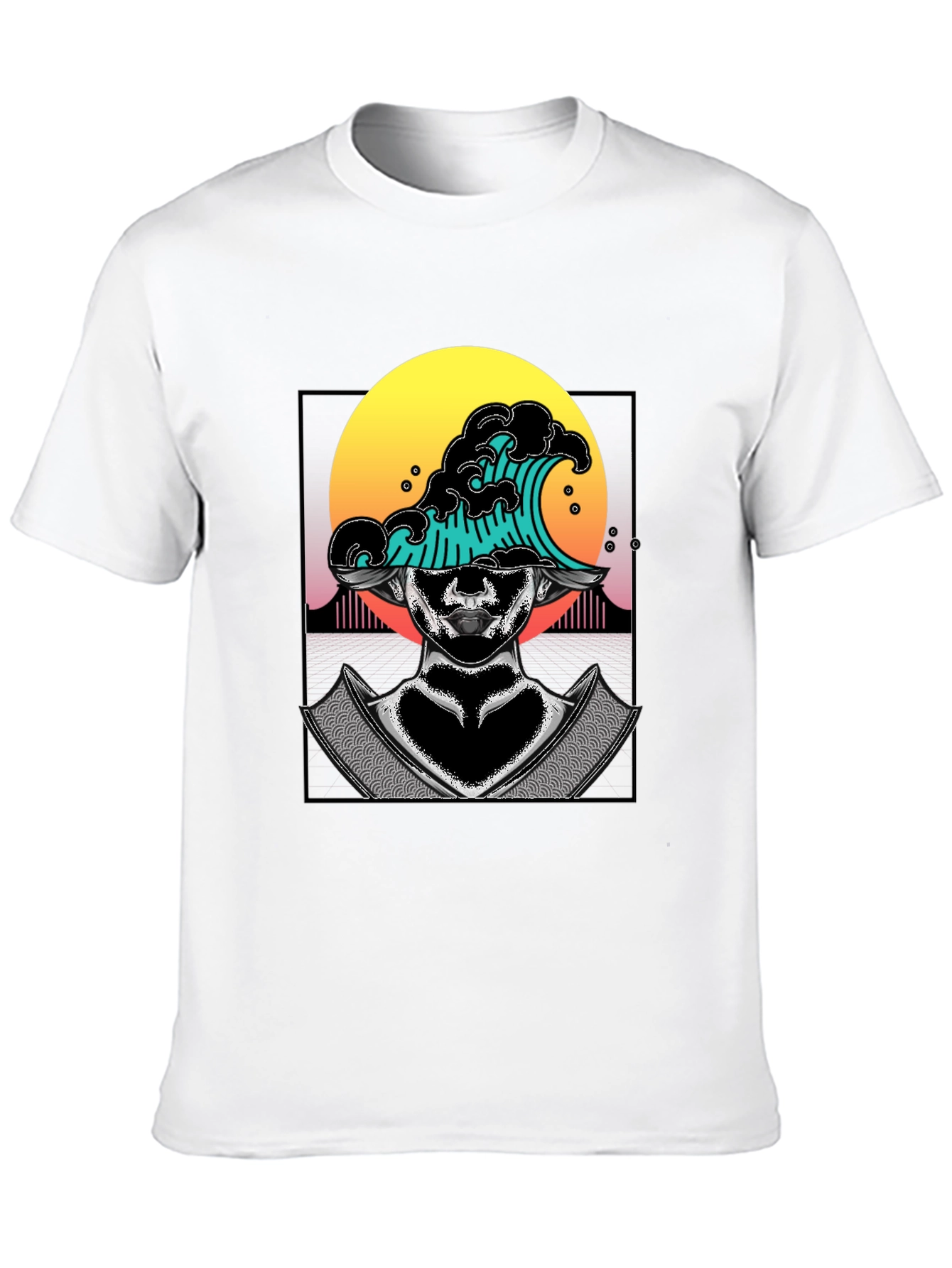 Wave Samurai Graphic Tee - Cool Black T-Shirt