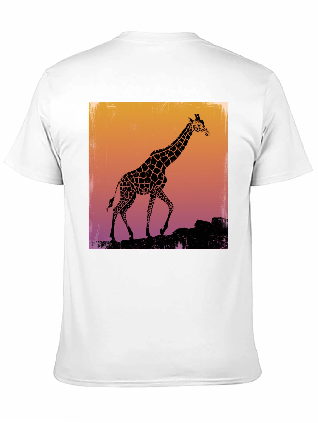 Giraffe Silhouette Graphic Tee - Black