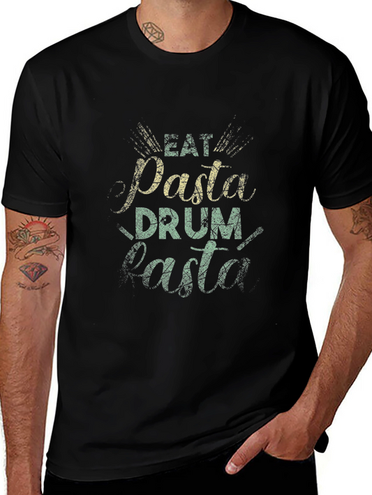 Eat Pasta Drum Pasta Black T-Shirt