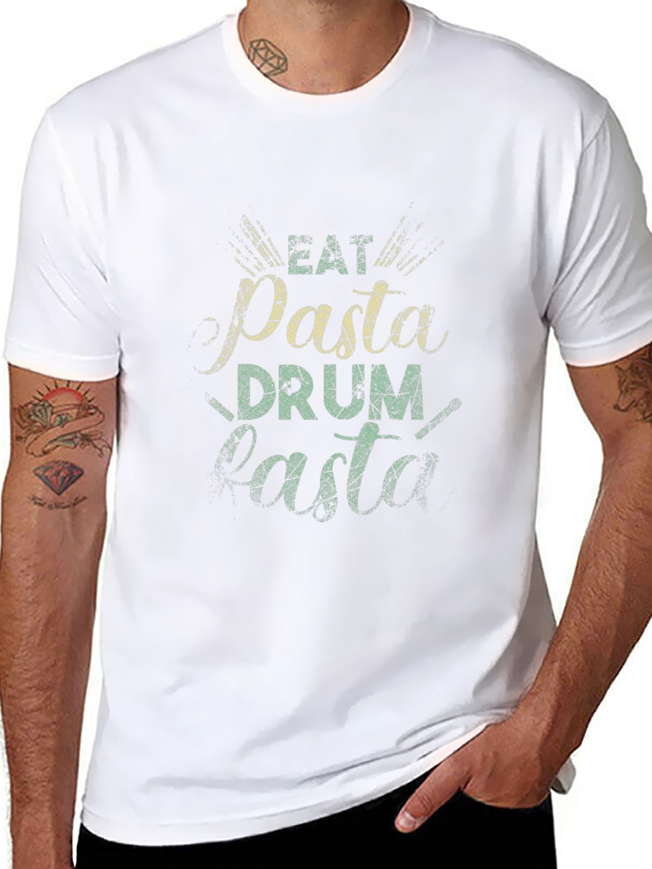 Eat Pasta Drum Pasta Black T-Shirt